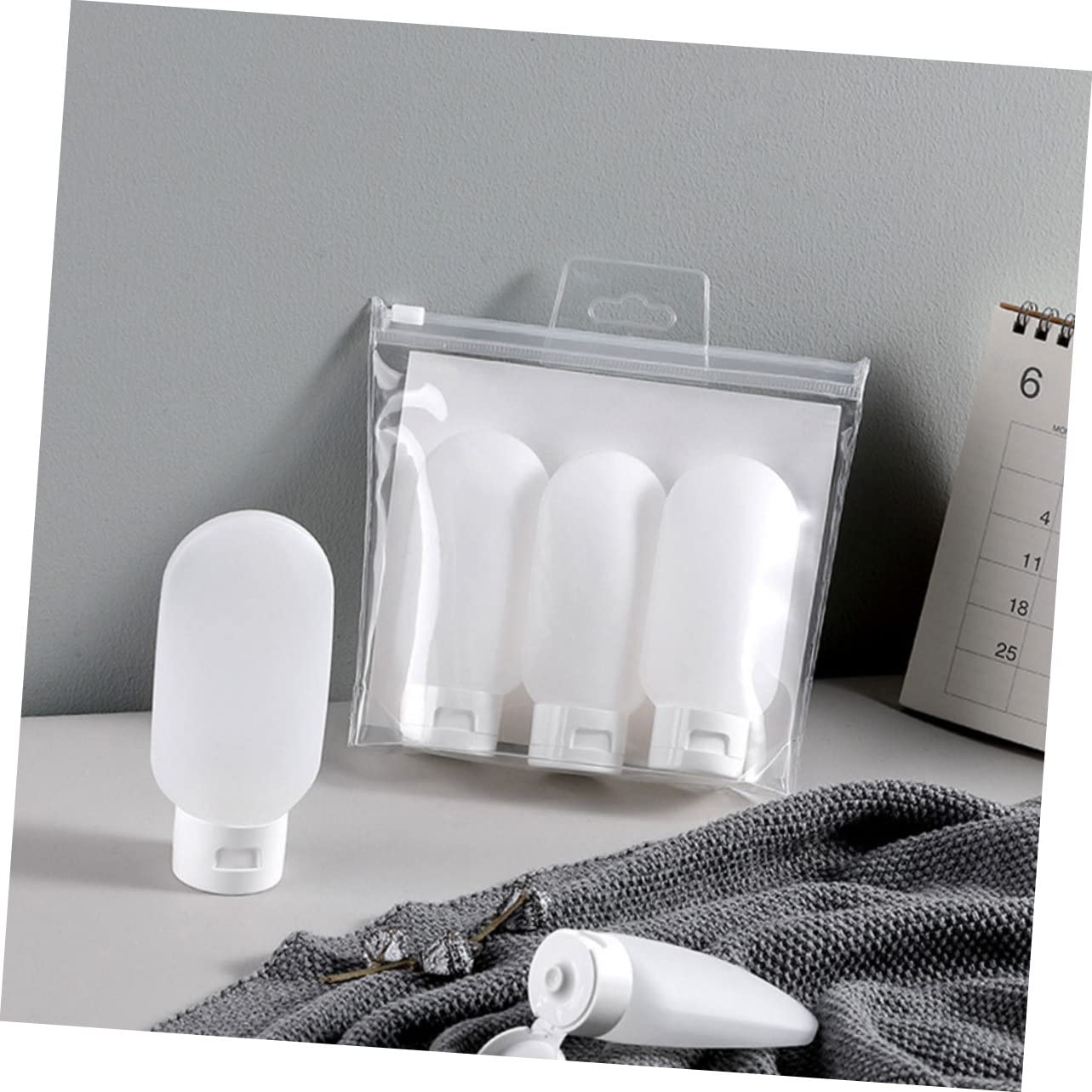 Mobestech 3-Piece Set 60ml Refillable Travel Bottles for Shampoo & Lotion - Leakproof Squeeze Dispenser for Toiletries - Perfect for Business Travel, Gym, Camping & Vacation Essentials