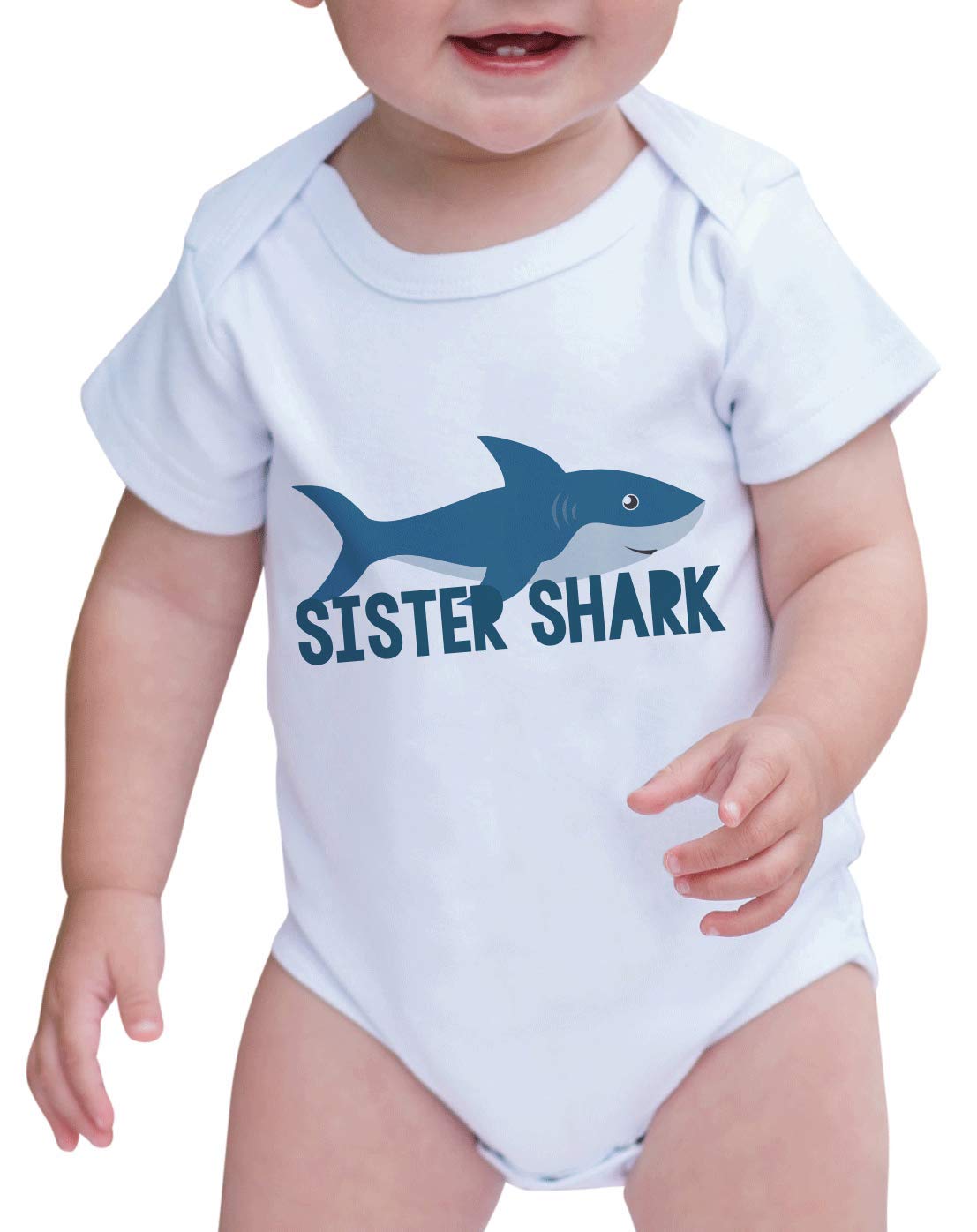 7 ate 9 Apparel Girls' Sister Shark One-Piece Romper - Cute Baby Shark Outfit for Toddler Girls, Perfect for Playdates, Birthday Parties & Family Photos
