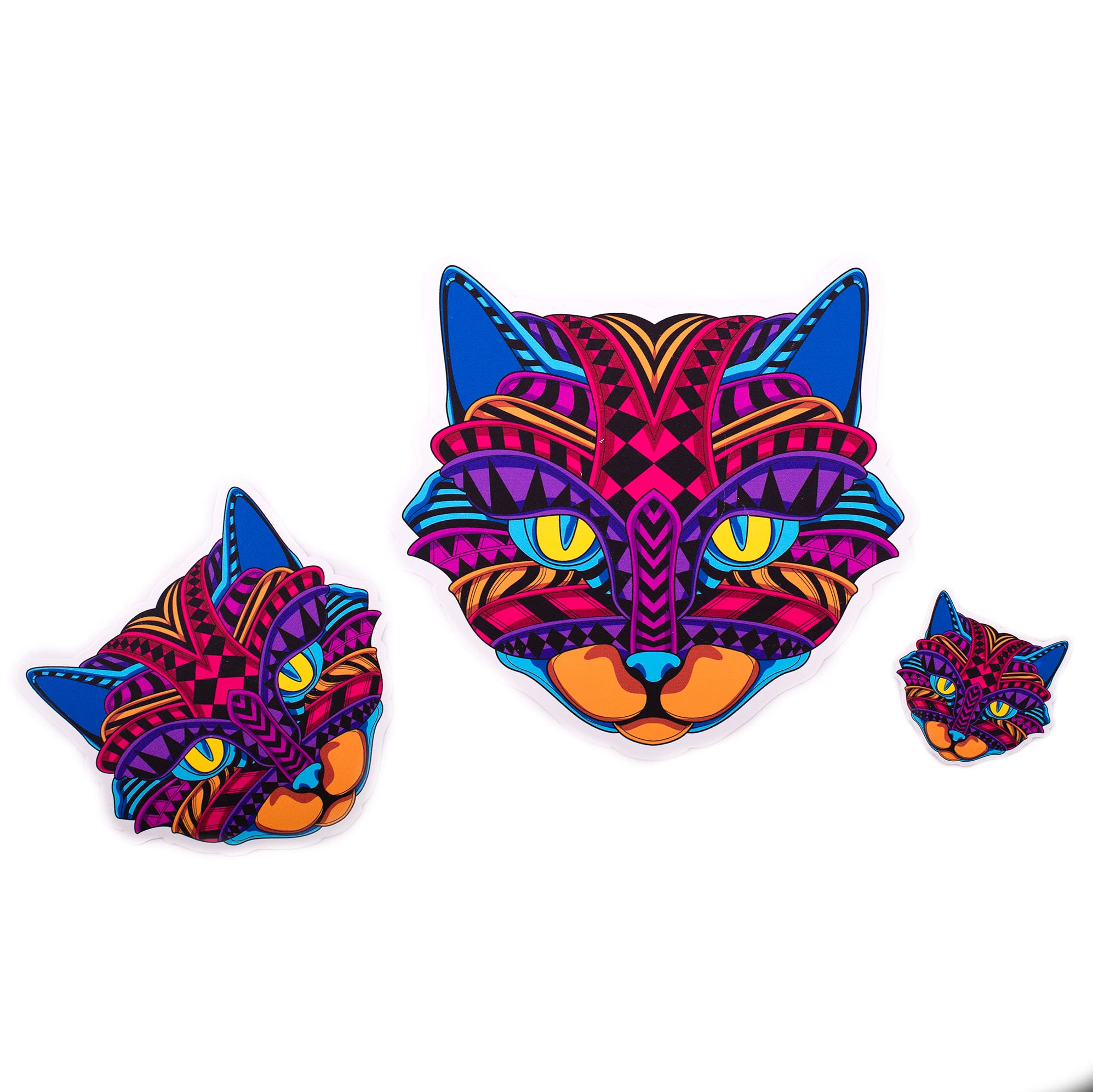 Cat, Dog, Owl Vinyl Decal Stickers - White & Holographic Cling Combo for Phones, Laptops, Walls, Windows - Perfect for Home, Office & Personal Accessories