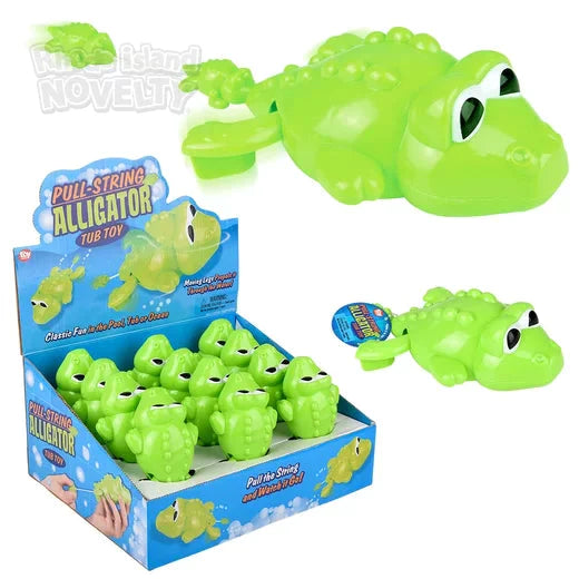 6 Pack Pull String Alligator Bath Toys for Kids - Fun Water Play & Bathtime Gifts for Toddlers & Infants
