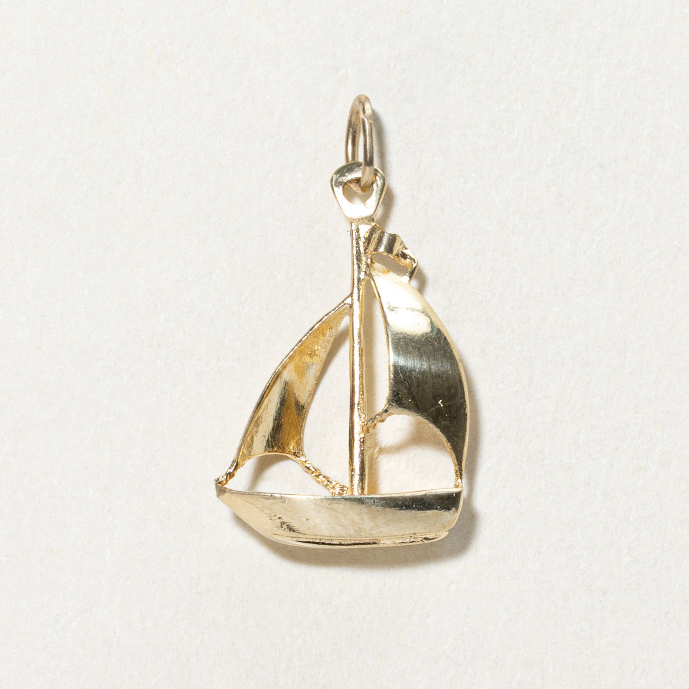 14K Yellow Gold Sailboat Charm Pendant - Dainty Nautical Jewelry for Necklace or Bracelet - Perfect for Beach Vacations, Sailing Enthusiasts & Summer Fashion