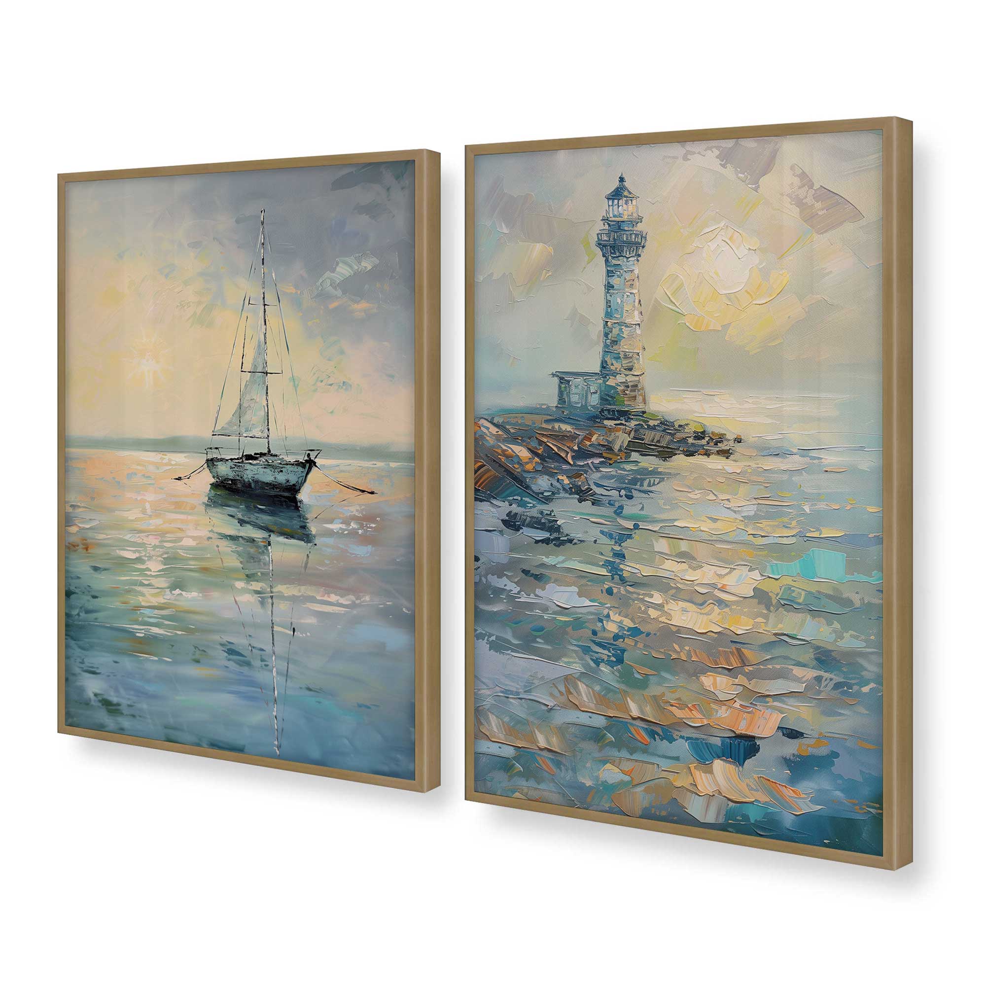 Harbor Glow Set of 2 Premium Archival Matte Paper Prints - Perfect for Home Decor, Wall Art & Office Aesthetics