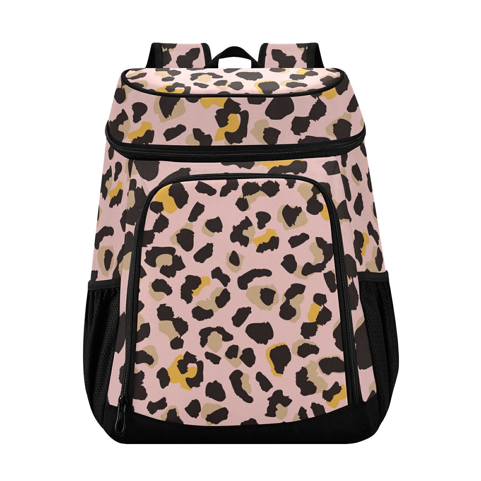 Leopard Skin Insulated Cooler Backpack for Women & Men - Leakproof Picnic, Beach, & Lunch Bag for Work, Fishing, Hiking, Camping, Park, & Outdoor Adventures