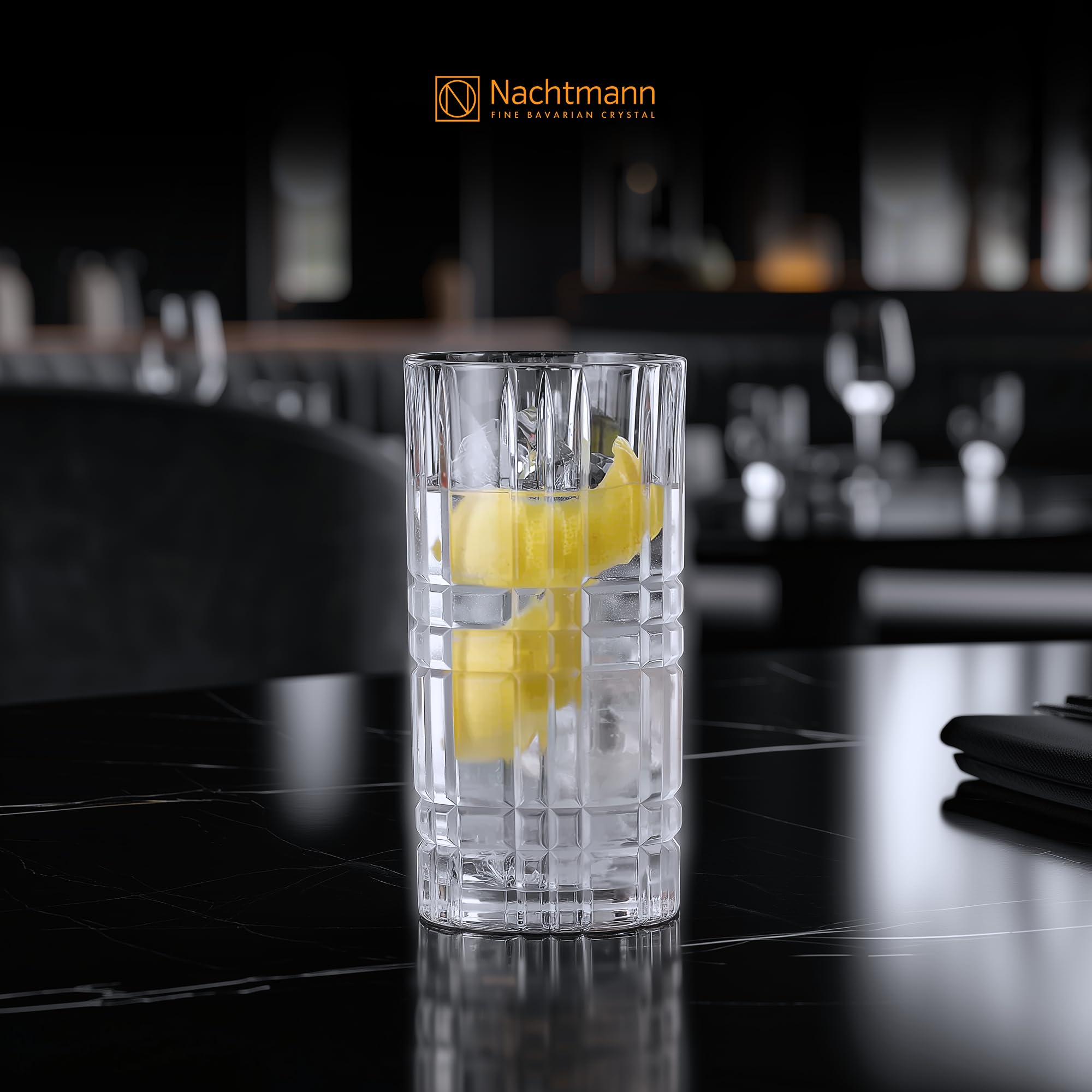 Nachtmann Square 12-Piece Crystal Drinkware Set - Highball & Lowball Glasses for Cocktails & Whiskey - Dishwasher Safe Barware - Perfect for Home Bars, Restaurants & Housewarming Gifts - Elegant Glassware for Entertaining & Special Occasions