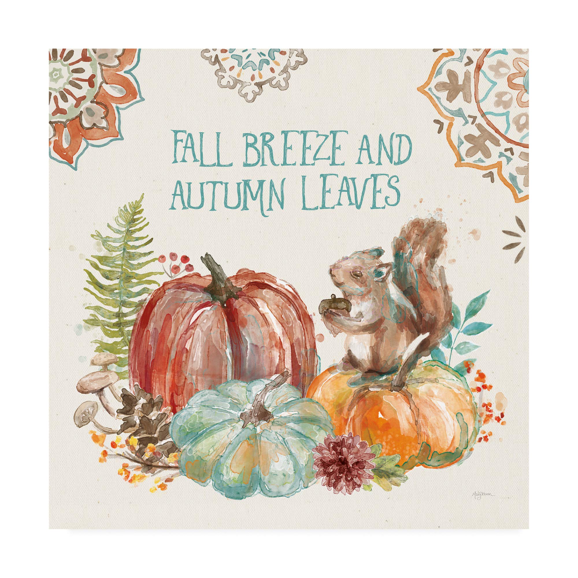 Mary Urban Autumn Friends IV Framed Wall Art Print - 18x18 Inches - Fall Decor for Living Room, Bedroom & Office