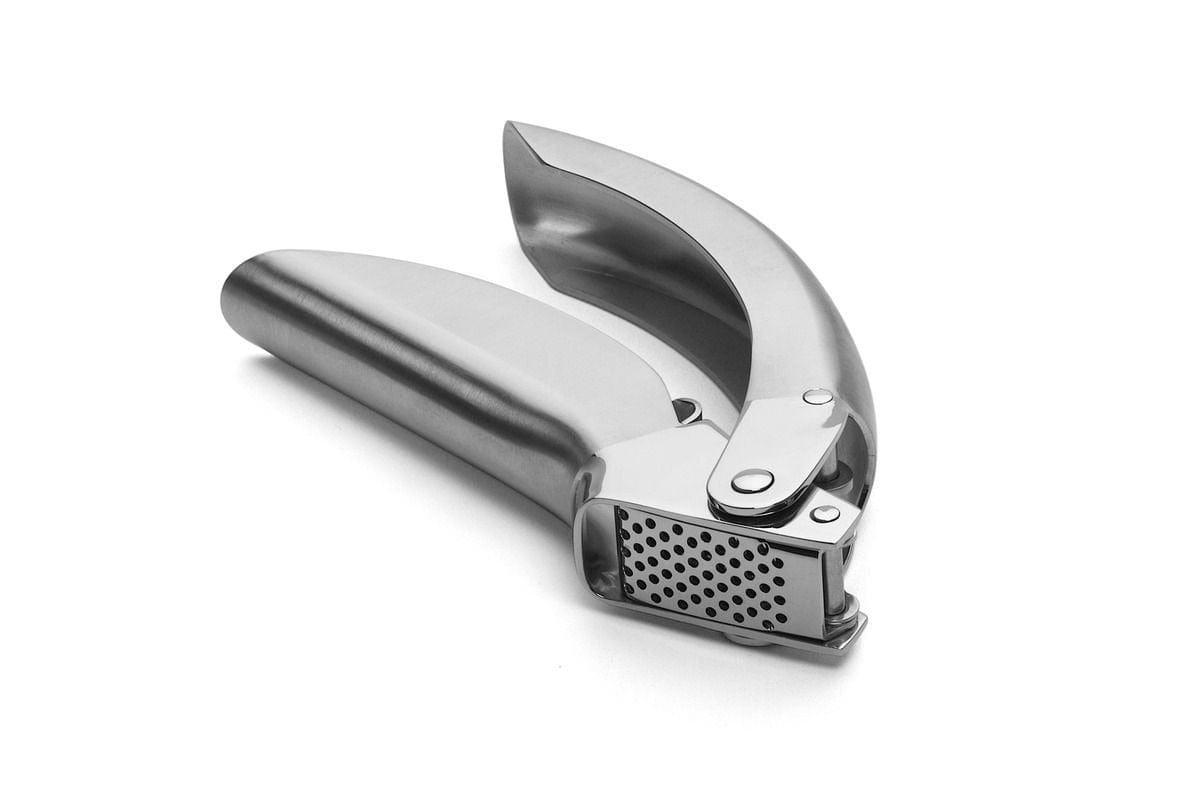 Kuhn Rikon Epicurean Stainless Steel Garlic Press 6.5 Inch - Perfect for Cooking, Meal Prep & Professional Kitchens