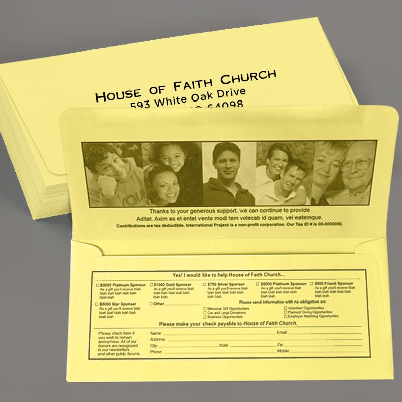 Premium LUXPaper #9 Remittance Envelopes - 3 7/8 x 8 7/8 Inches - Pastel Canary Yellow - 60lb Text Weight - Pack of 500 - Perfect for Business Payments, Donations, and Secure Mailing