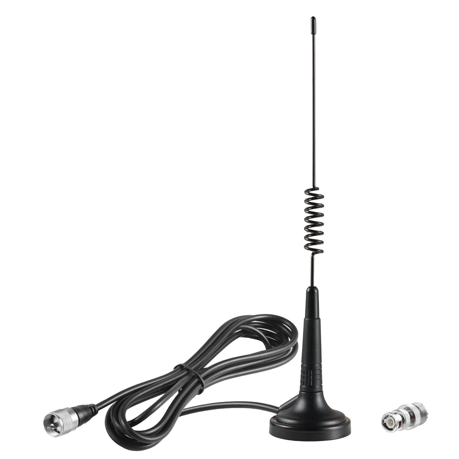 27MHz Long Range Magnetic Base CB Radio Antenna with PL-259 BNC Male Connector - Compatible with Cobra, Midland, Uniden, Maxon & President CB Radios - Ideal for Car, Truck & Mobile Communication in Remote Areas