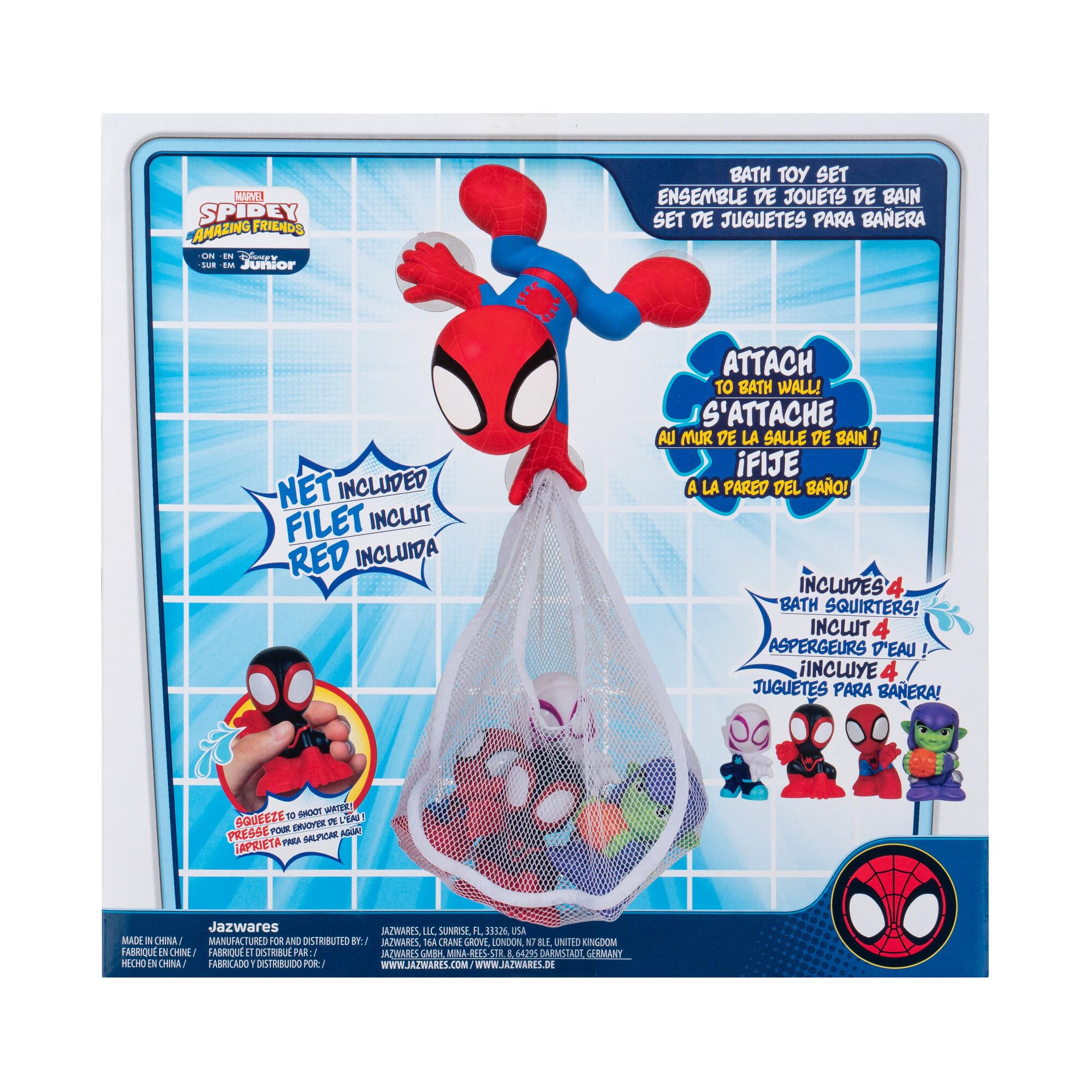Marvel Spiderman Bath Toy for Kids - Waterproof Superhero Action Figure - Fun Bathtime Play for Toddlers & Children - Perfect Gift for Birthday & Christmas