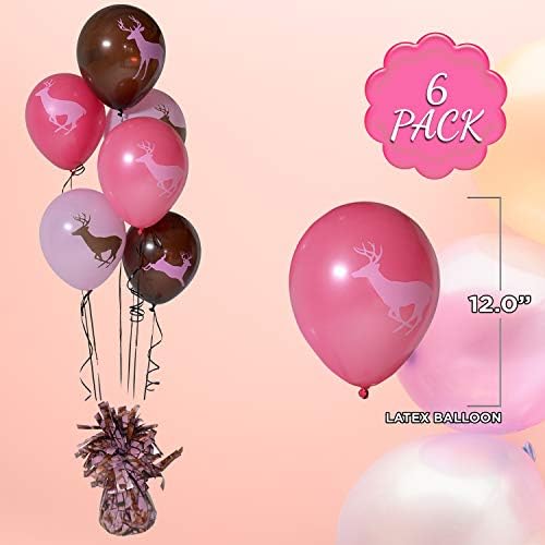 Havercamp Pink Camo Party Balloons - Pack of 6 | 12 Inch Latex Balloons for Bridal Showers, Bachelorette Parties, Baby Showers & Mother's Day Celebrations | Perfect for Indoor Decorations & Outdoor Picnics
