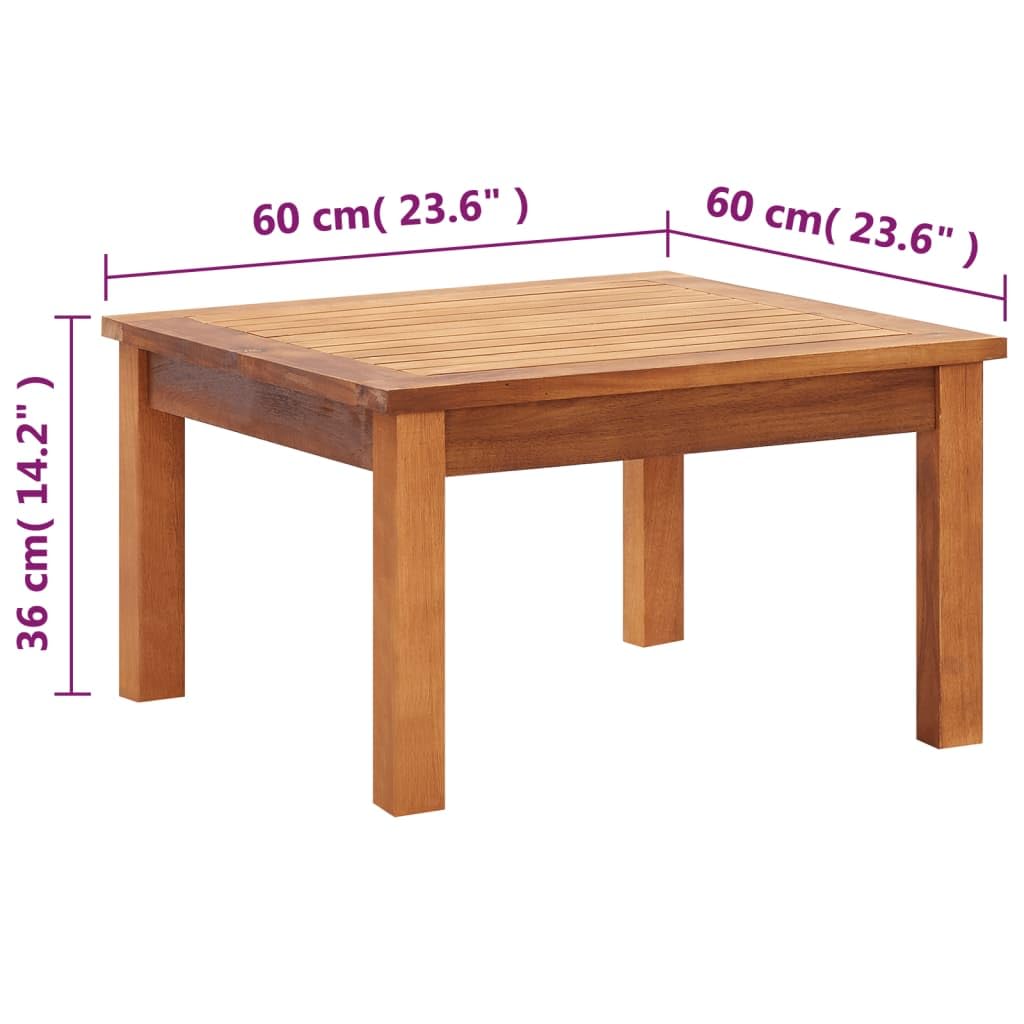 vidaXL Solid Acacia Wood Outdoor Coffee Table - Weather-Resistant & Easy-to-Clean Patio Table with Slatted Tabletop - Durable Brown Outdoor Furniture for Garden, Poolside & Backyard Relaxation