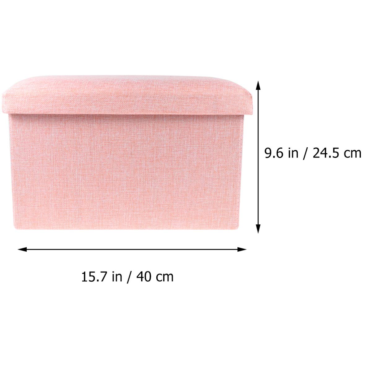 DOITOOL Linen Storage Ottoman Cube - Foldable Foot Rest Stool with Removable Lid, Multifunctional Toy Storage Box for Kids, Living Room, Bedroom & Nursery Organization