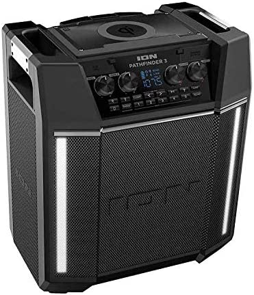 ION Pathfinder 3 Bluetooth Portable Speaker with Wireless Qi Charging - Waterproof Outdoor Speaker for Camping, Beach & Pool Parties | Wireless Phone Charger for iPhone & Android