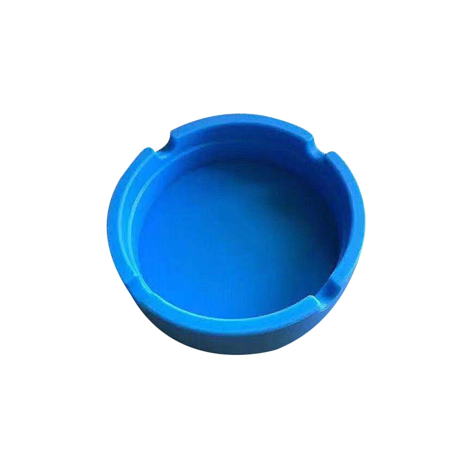Heat-Resistant Silicone Ashtray - Soft Round Cigarette Holder & Ash Tray Plate (Blue) for Indoor/Outdoor Smoking Areas, Patio, and Travel Use