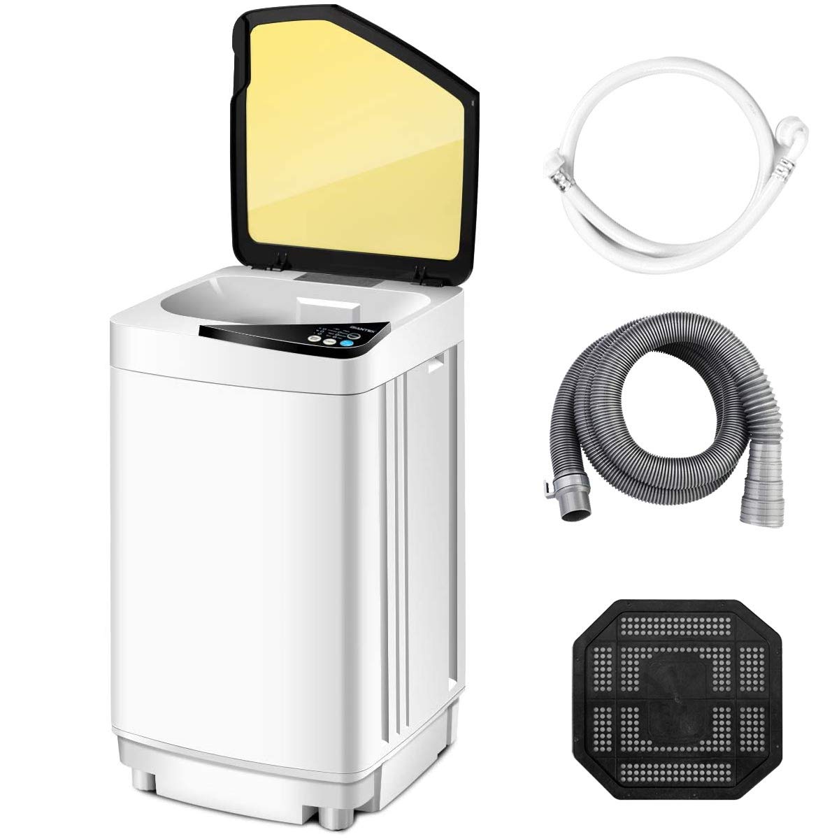 SAFEPLUS Full-Automatic Portable Mini Washing Machine - 7.7 lbs Capacity with Spin Dryer & Built-in LED Light | Perfect for Dorms, Apartments, RVs, Camping & Small Space Laundry Needs