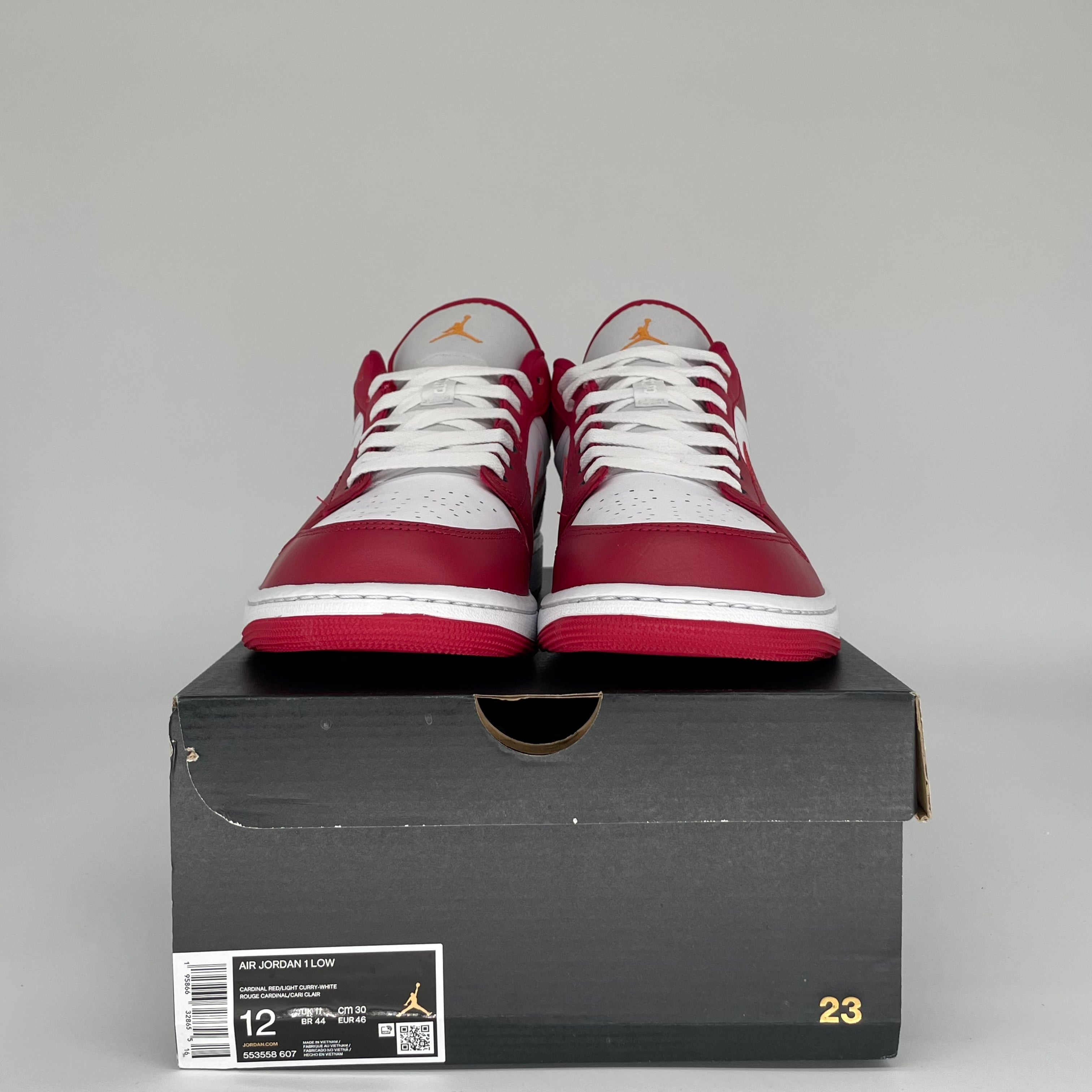AIR JORDAN 1 LOW CARDINAL RED Men's Basketball Shoes - Size 12 (553558-607) | Sneakers for Streetwear, Casual Outfits & Basketball Games