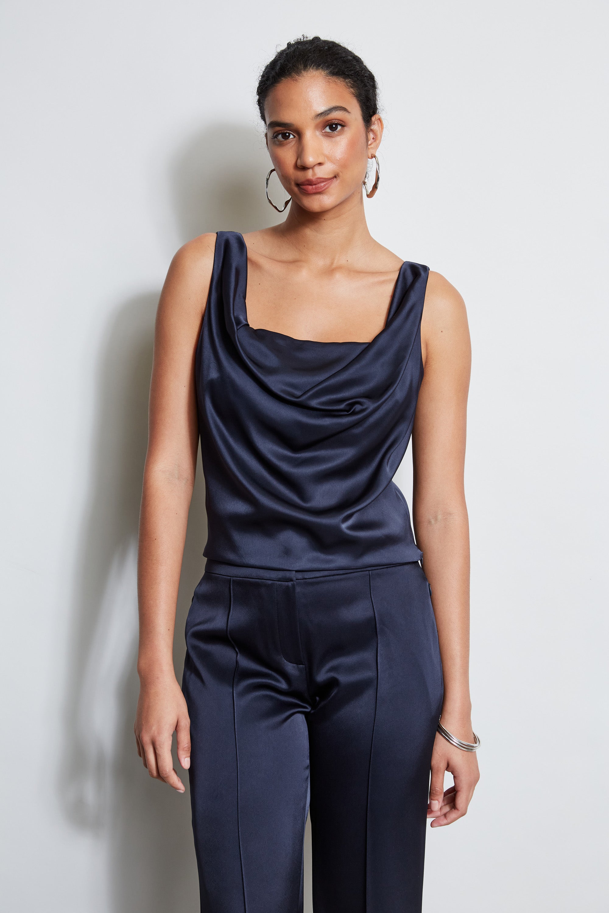 Satin Cowl Cami Top E401N504 - Women's Elegant Stargazer Lace Lingerie for Nightwear & Special Occasions