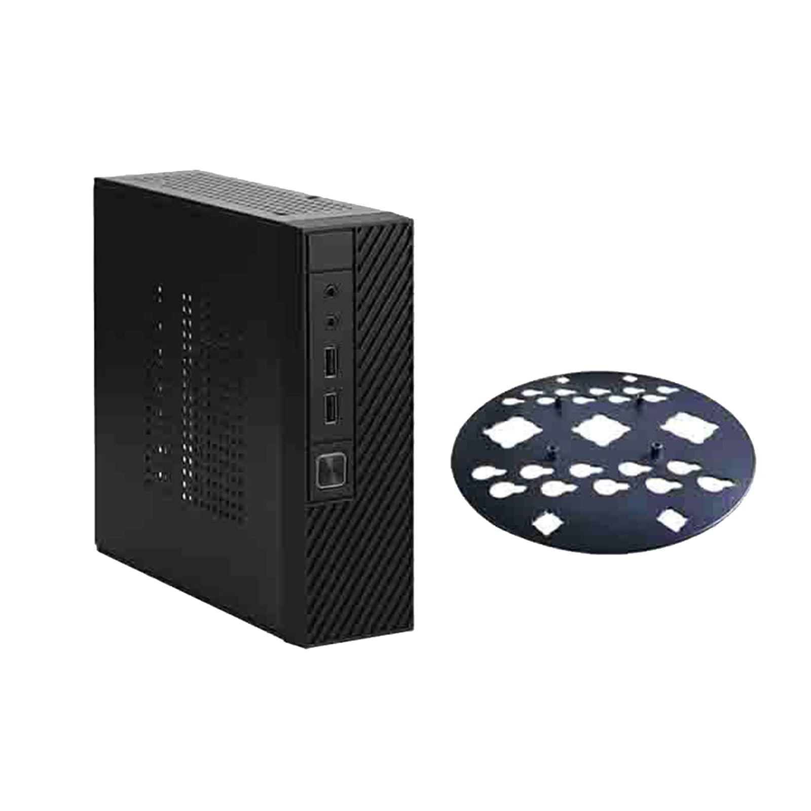 Compact Mini-ITX Computer Case - Lightweight HTPC Chassis with Hanging Bracket & Adjustable Feet | Space-Saving Small Form Factor PC Case for Home Theater, Office & Gaming Setups