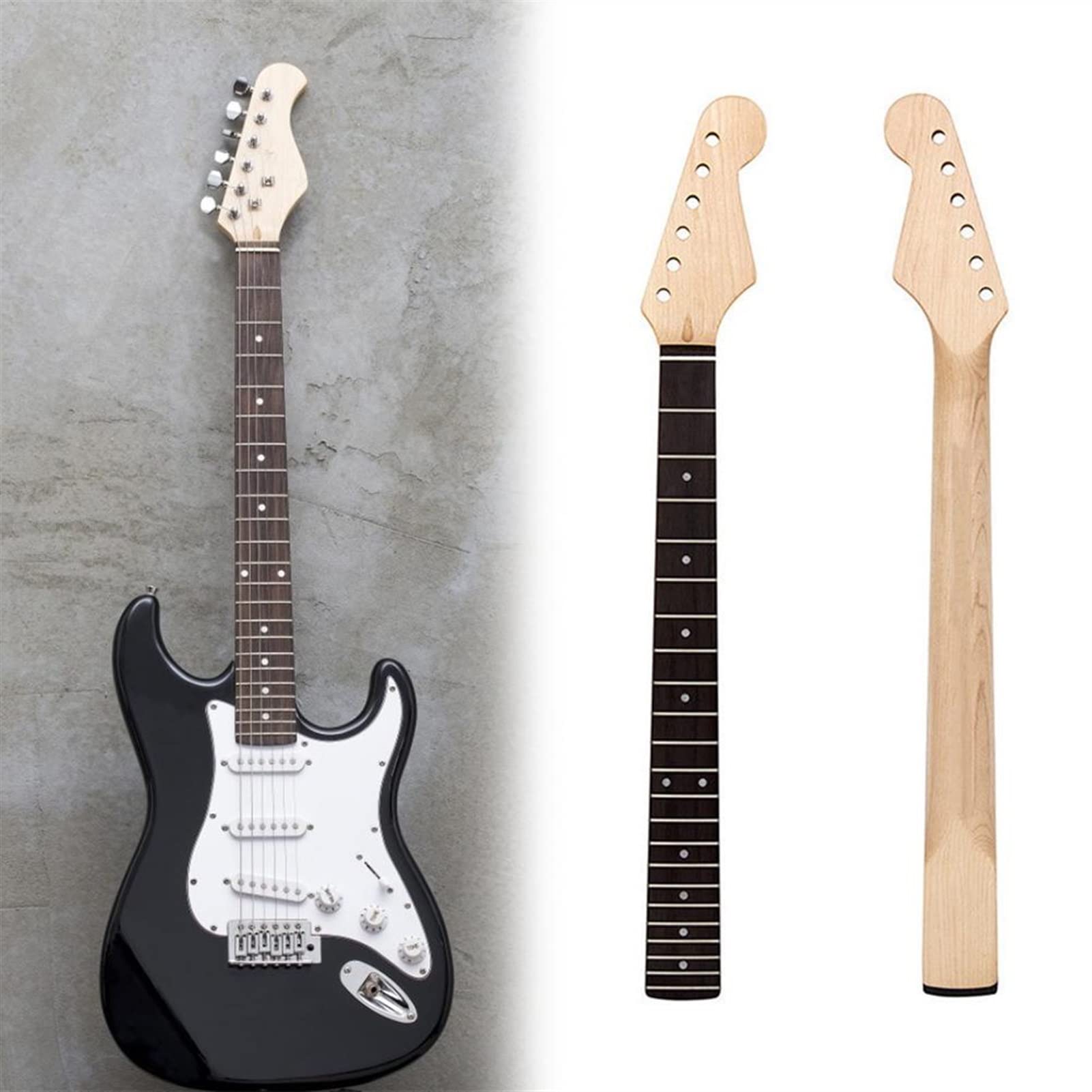 Premium 22-Fret Maple Electric Guitar Neck with Rosewood Fingerboard - Replacement Neck for ST Style Guitars | Perfect for DIY Guitar Repair & Custom Builds