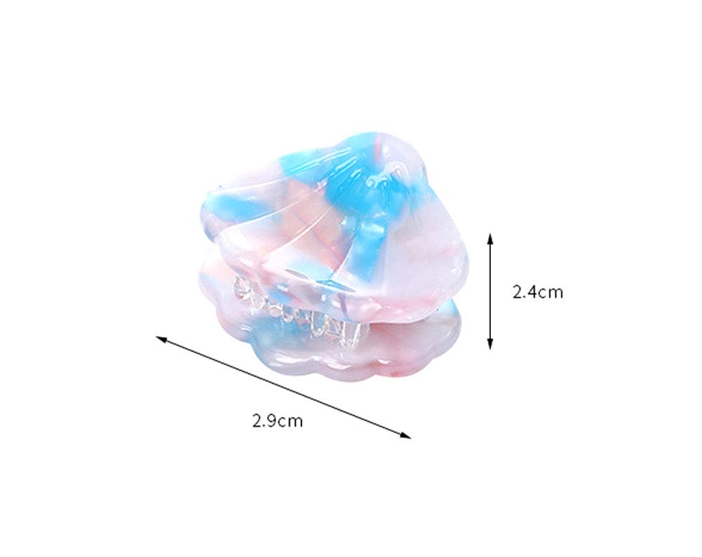 6PCS Mini Shell Hair Clips for Women - Cute Resin Hair Claws for Beach & Party