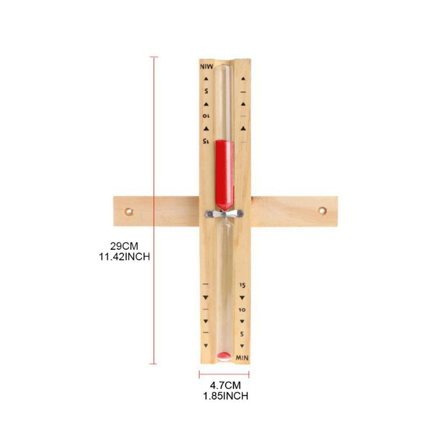 Wooden Sand Timer - 15 Minute Hourglass Clock for Sauna, Kitchen & Bathroom | Wall Mounted Rotating Sandglass Timer for Meditation, Yoga & Relaxation | Perfect Home Decor & Unique Gift Idea