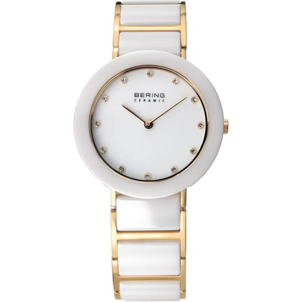Bering Women's Watch with White Dial and Ceramic Strap - Model 11429-751 | Elegant Timepiece for Office, Party & Everyday Wear