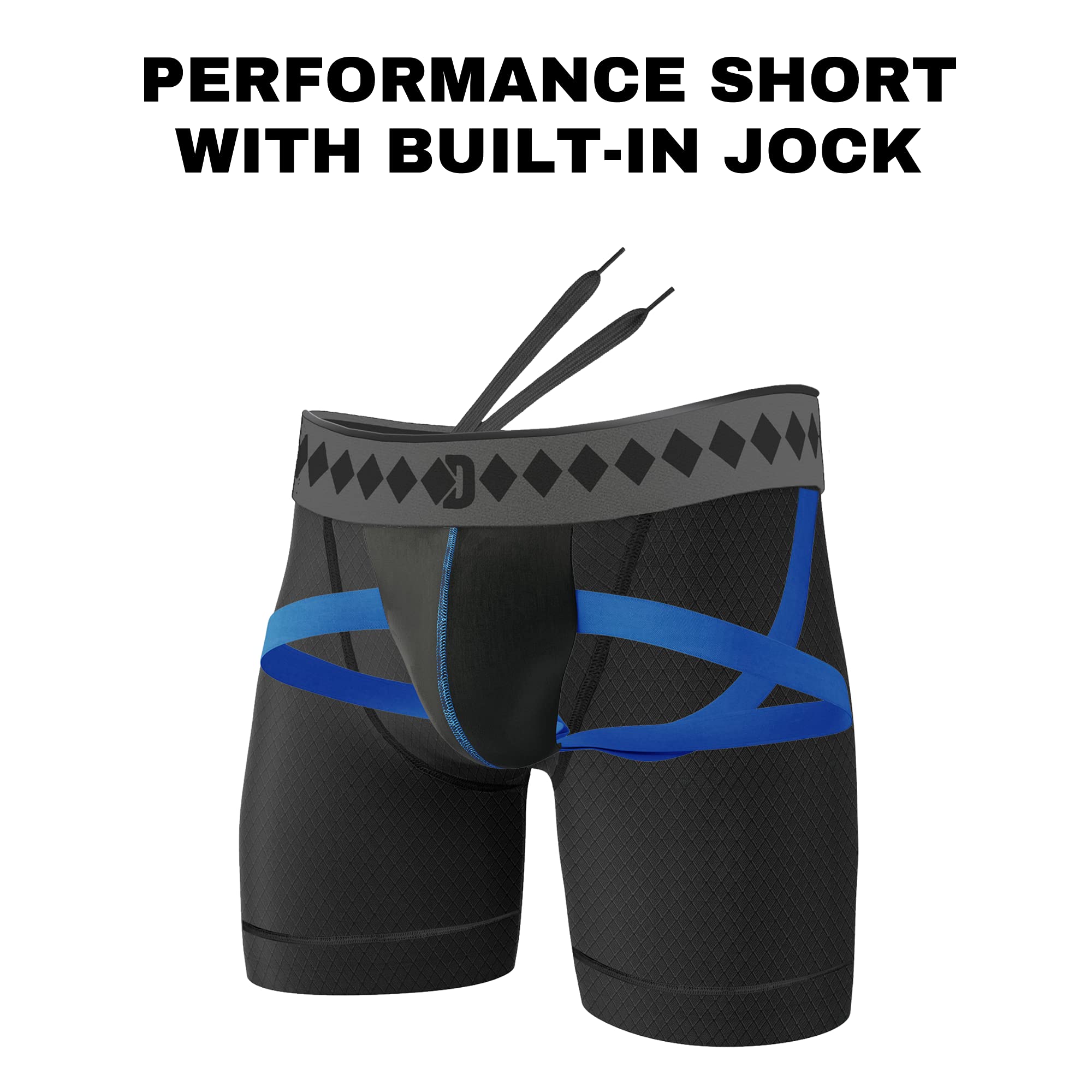 Premium Diamond MMA Compression Performance Shorts with Built-in Jock Strap - Black | High-Performance Fight & Training Gear for MMA, BJJ, Boxing & Workouts