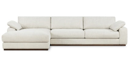 Malaga Left Facing Sectional Sofa - Modern L-Shaped Couch for Living Room, Family Room & Home Theater | Comfortable Fabric Upholstery with Reversible Chaise