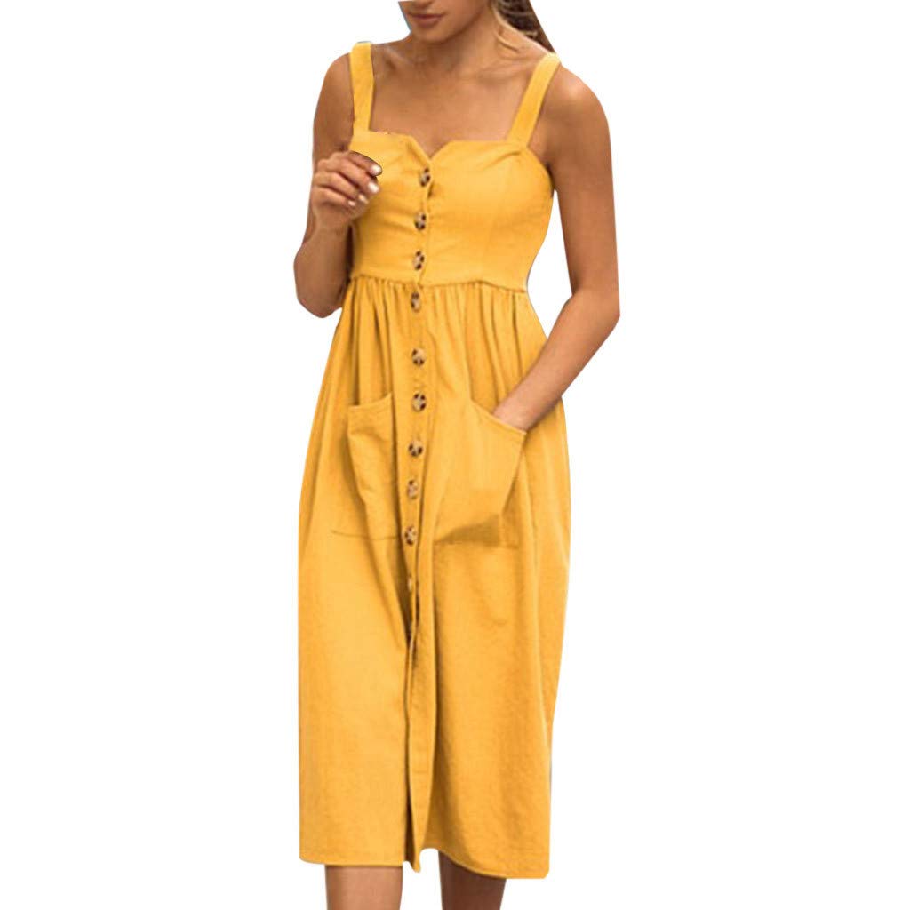 KINGOLDON Women's Summer & Spring Strapless Solid Color Retro Dress - Maternity, Casual, Beach, Party Wear