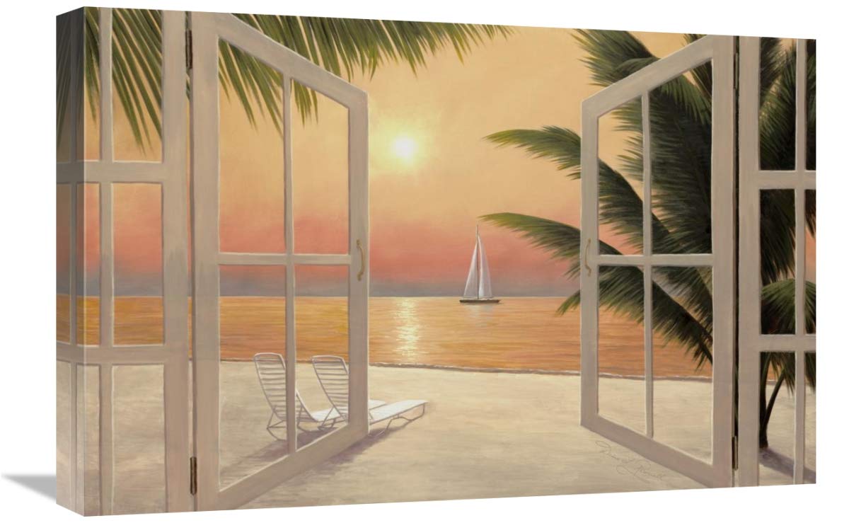 16x24 Inch Beach Windows Art Print by Diane Romanello - Coastal Wall Decor for Living Room, Bedroom & Office - Seascape Painting for Home & Vacation House Decor