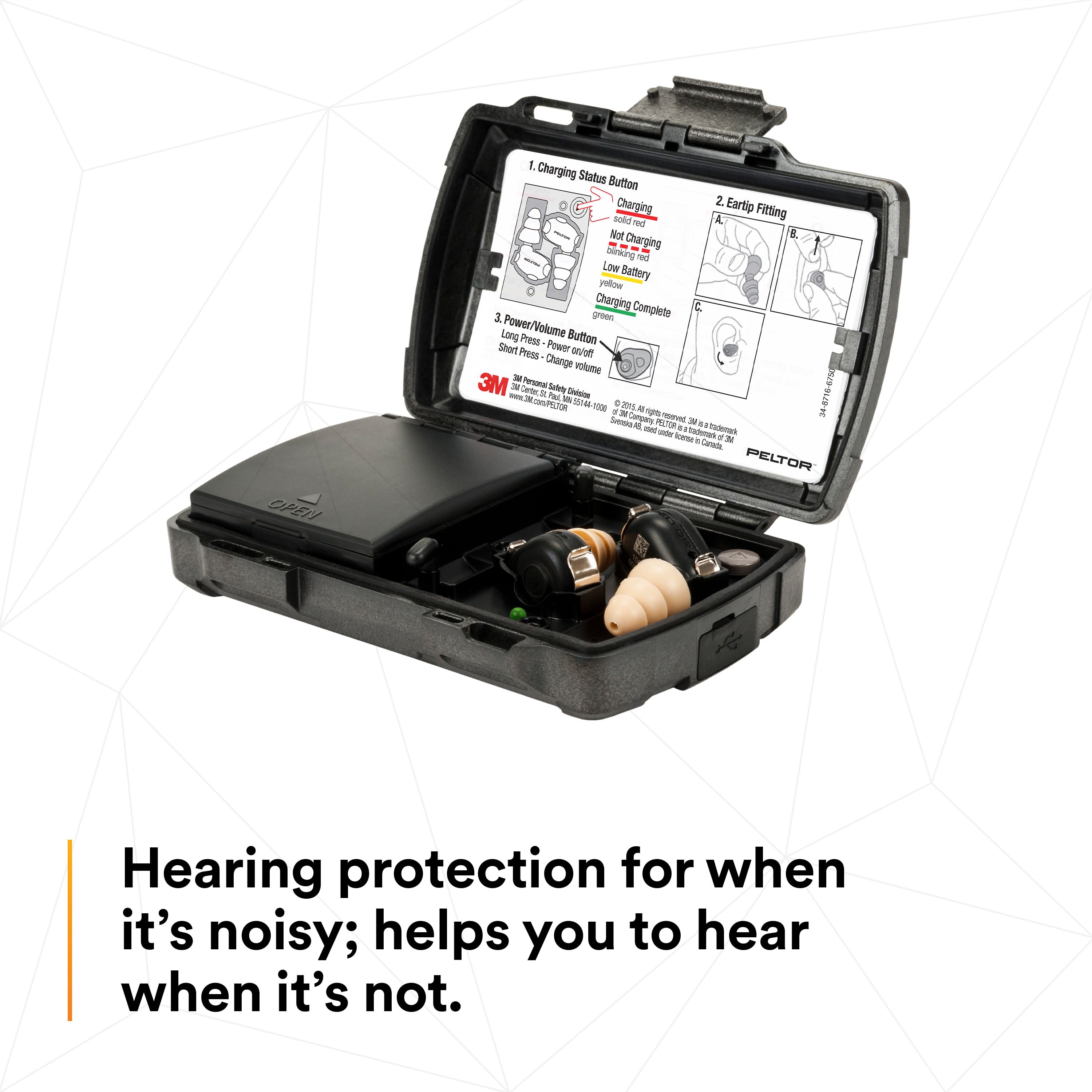 Peltor TEP 100 Tactical Hearing Protection Earbuds - Noise Cancelling & Communication Headset for Shooting, Hunting & Outdoor Activities
