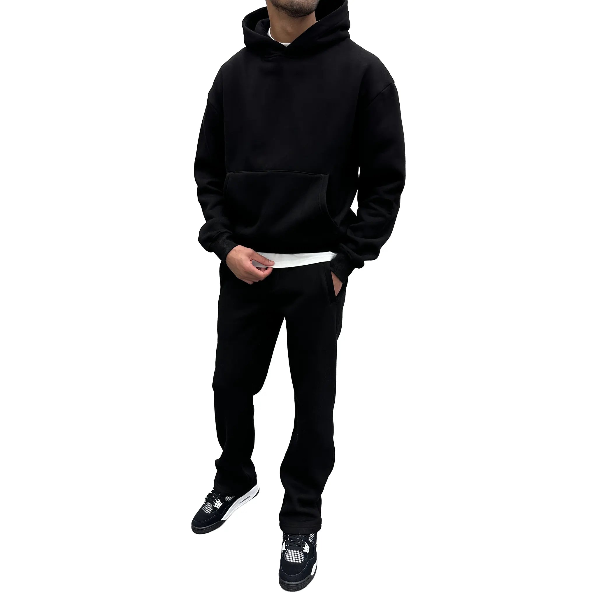 SIARR Essential Black Sweatpants for Men - Comfortable Casual Joggers with Pockets - Perfect for Gym, Lounge & Everyday Wear