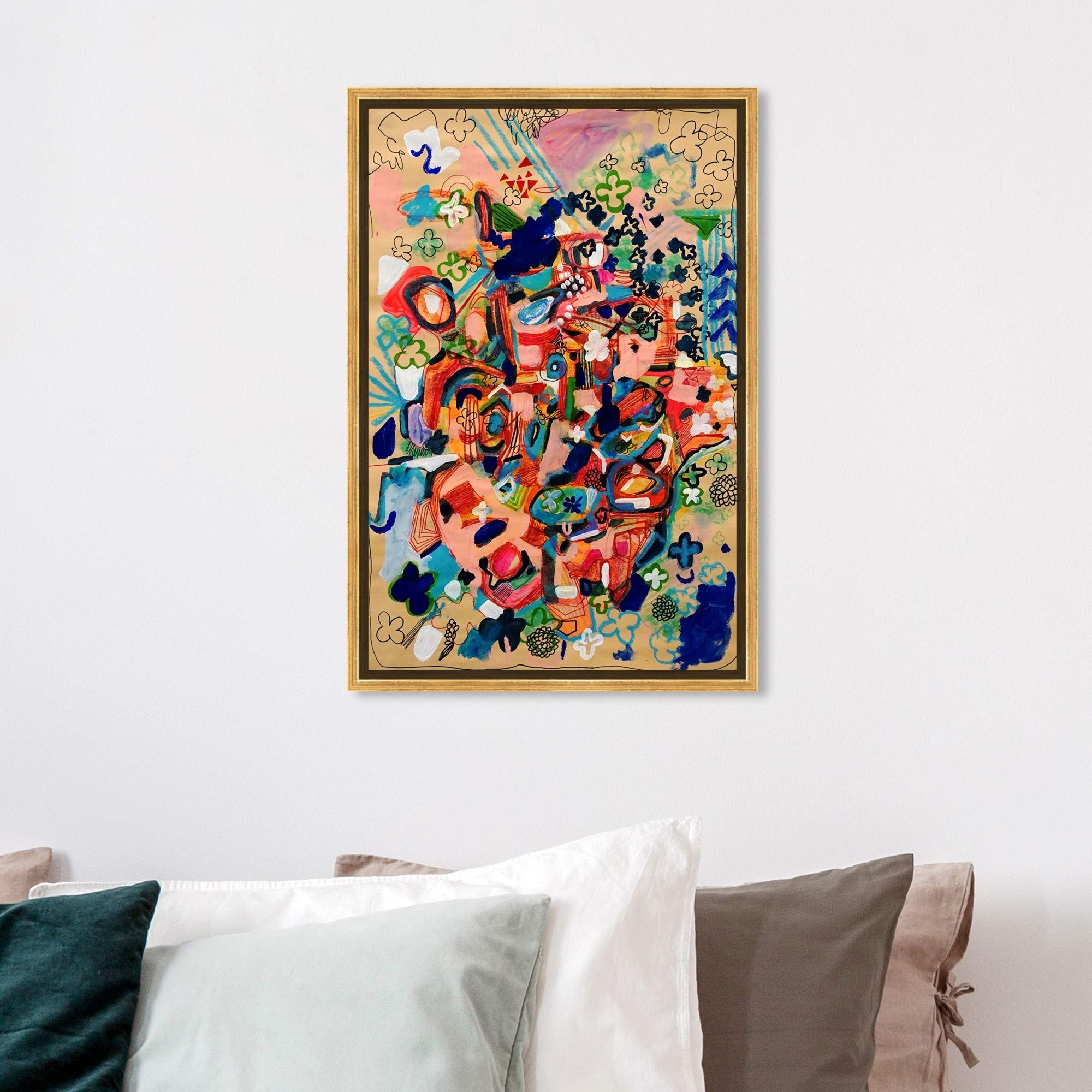 Abstract Framed Wall Art Canvas Prints - 'Lively Abstract' Painting by Oliver Gal Artist Co. | Modern Home Decor for Living Room, Bedroom & Office