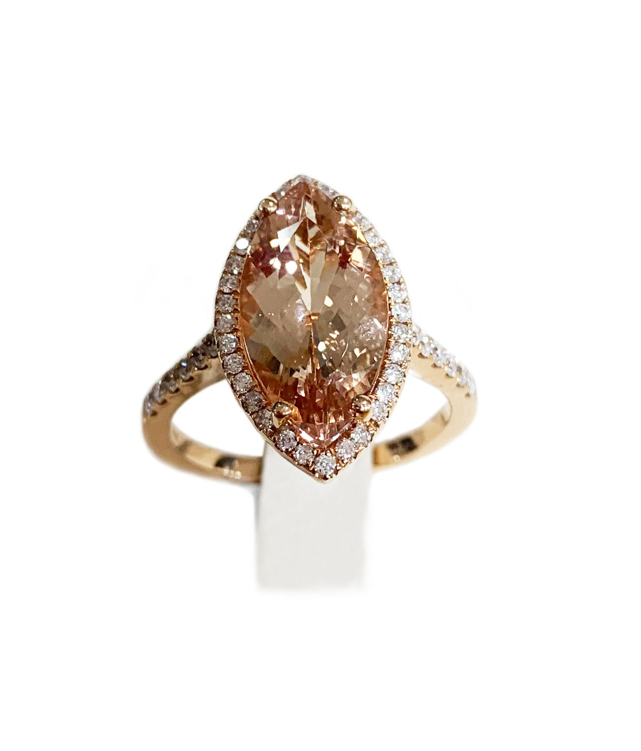 14K Rose Gold Morganite Ring for Women - Elegant Pink Gemstone Engagement & Wedding Band - Perfect for Valentine's Day, Anniversary & Special Occasions