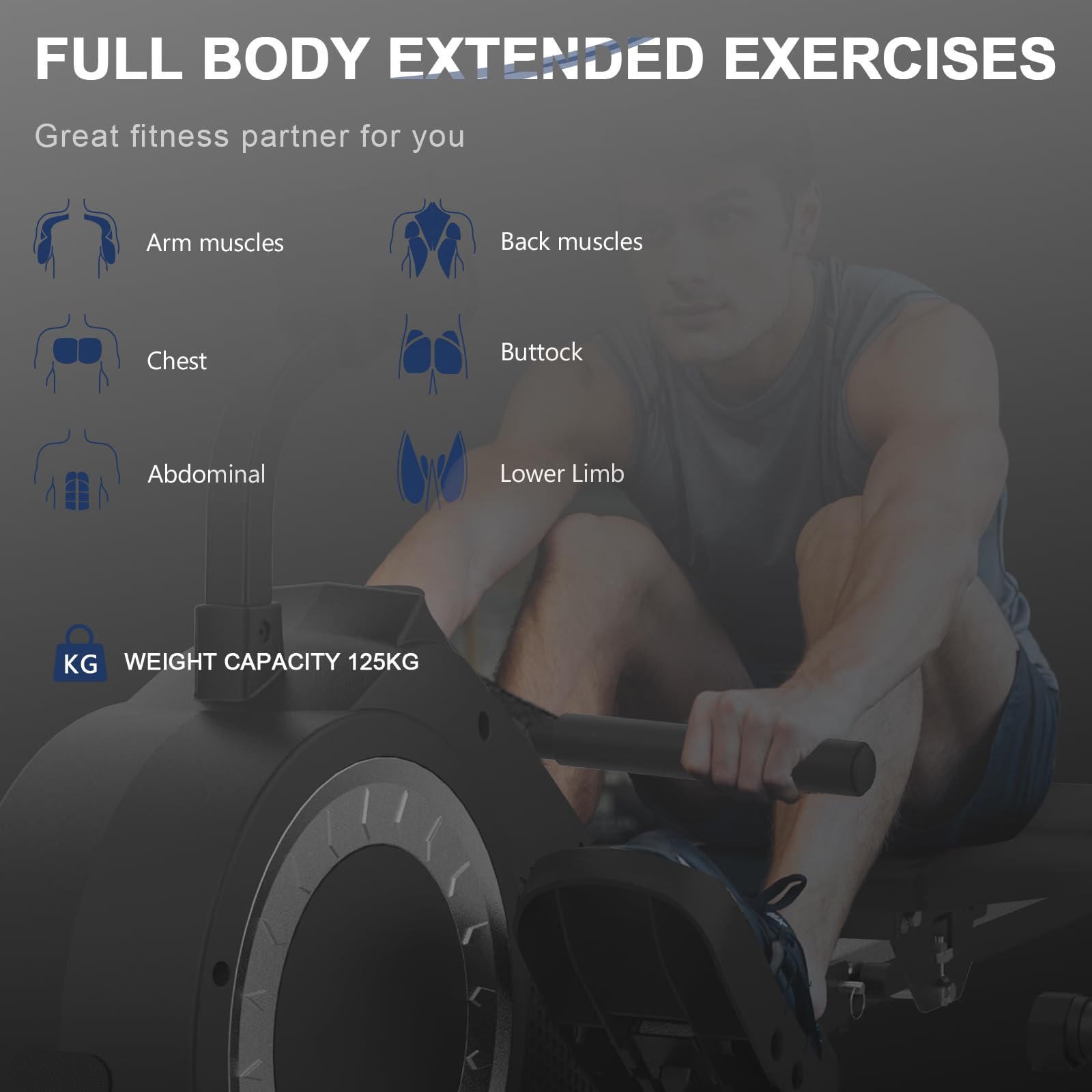 16-Level Magnetic Resistance Rowing Machine, Foldable Indoor Rower for Home Gym with LCD Monitor - Perfect for Full-Body Workout & Cardio Training