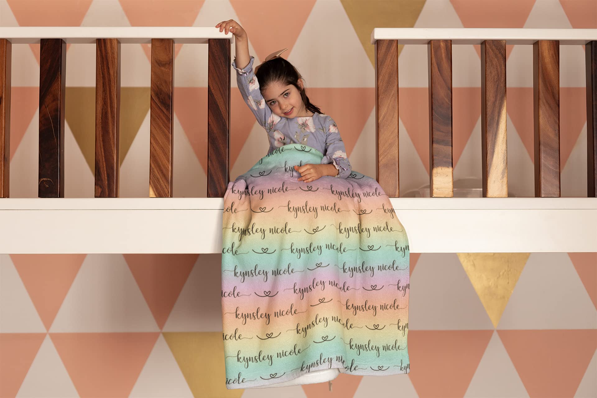 Personalized Baby Blanket with Name - Custom Kids Blanket for Boys & Girls - Soft Swaddle Blanket for Newborns, Infants & Toddlers - Perfect for Nursery, Gifts & Photo Shoots