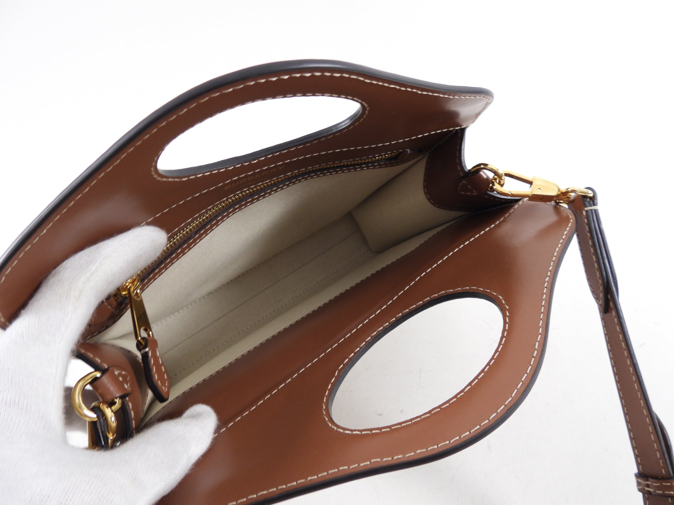 Burberry Small Canvas and Leather Pocket Bag - Stylish Crossbody Bag for Women | Perfect for Everyday Use, Travel & Casual Outings