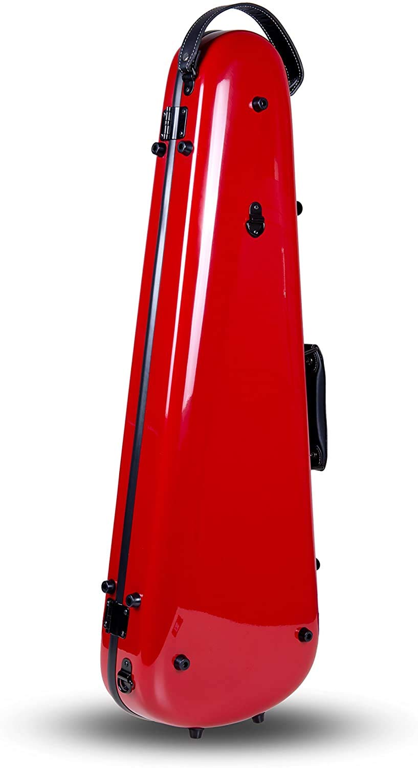 Crossrock CRF1020VRD Fiberglass 4/4 Full Size Violin Case - Red Backpack Style | Professional Violin Storage & Travel Protection for Musicians