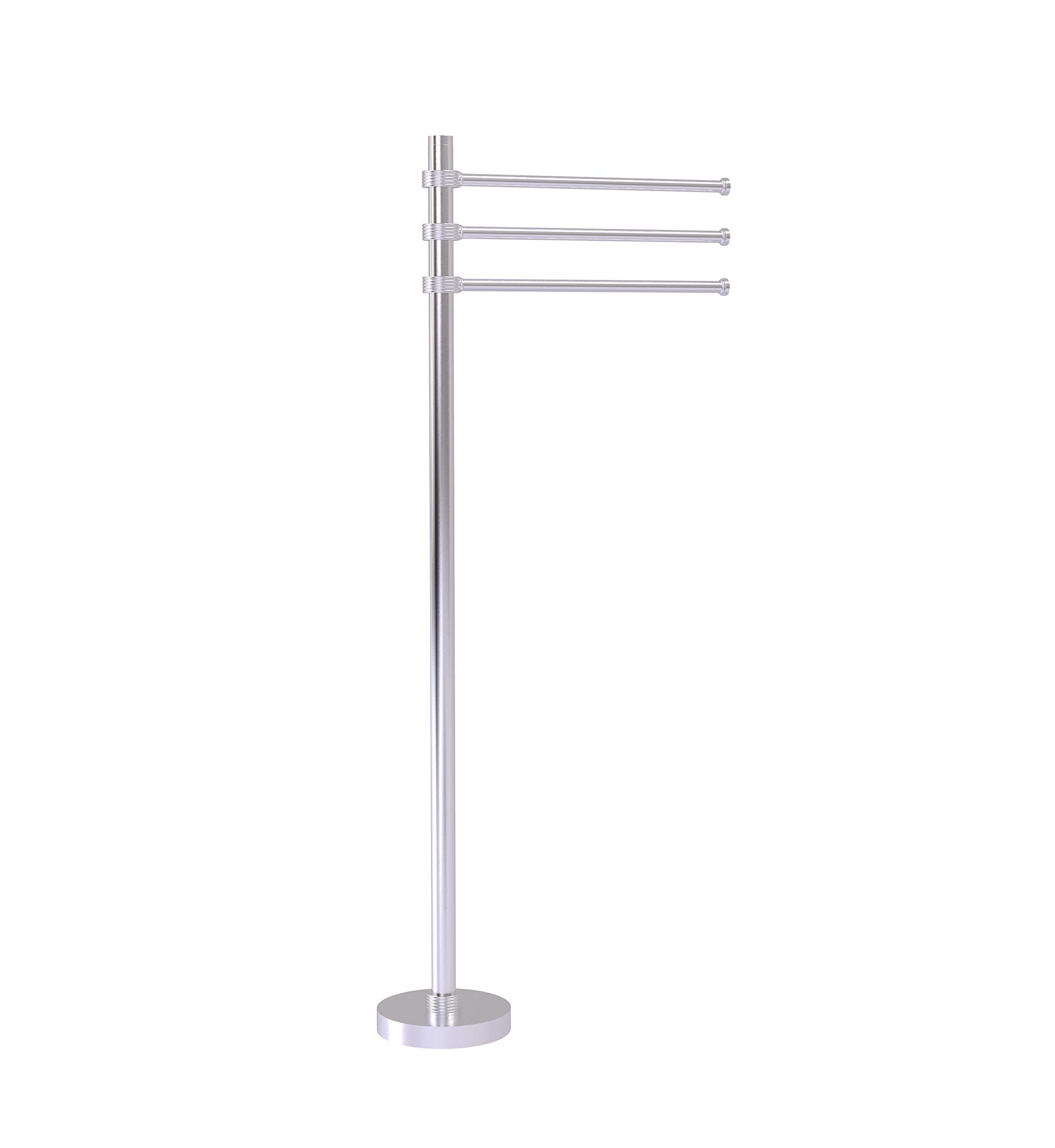 Allied Brass TS-45G 3-Pivot 12-Inch Chrome Towel Stand - Bathroom & Kitchen Organizer for Hand & Dish Towels, Spa & Hotel Decor