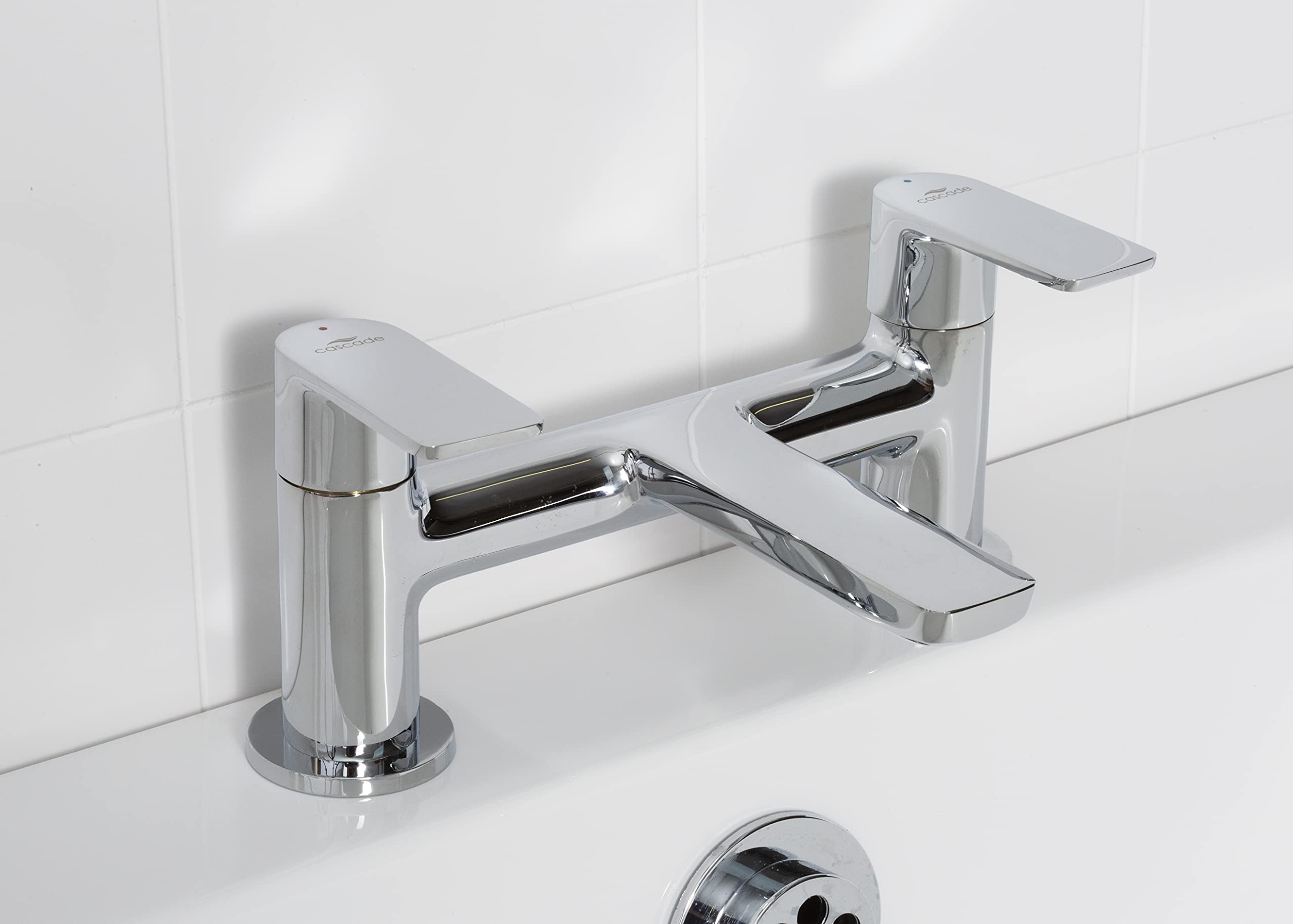 Cascade 008.26.3 Chrome Trapeze Bath Filler - Modern Bathroom Faucet for Bathtub, Shower, and Spa Installation