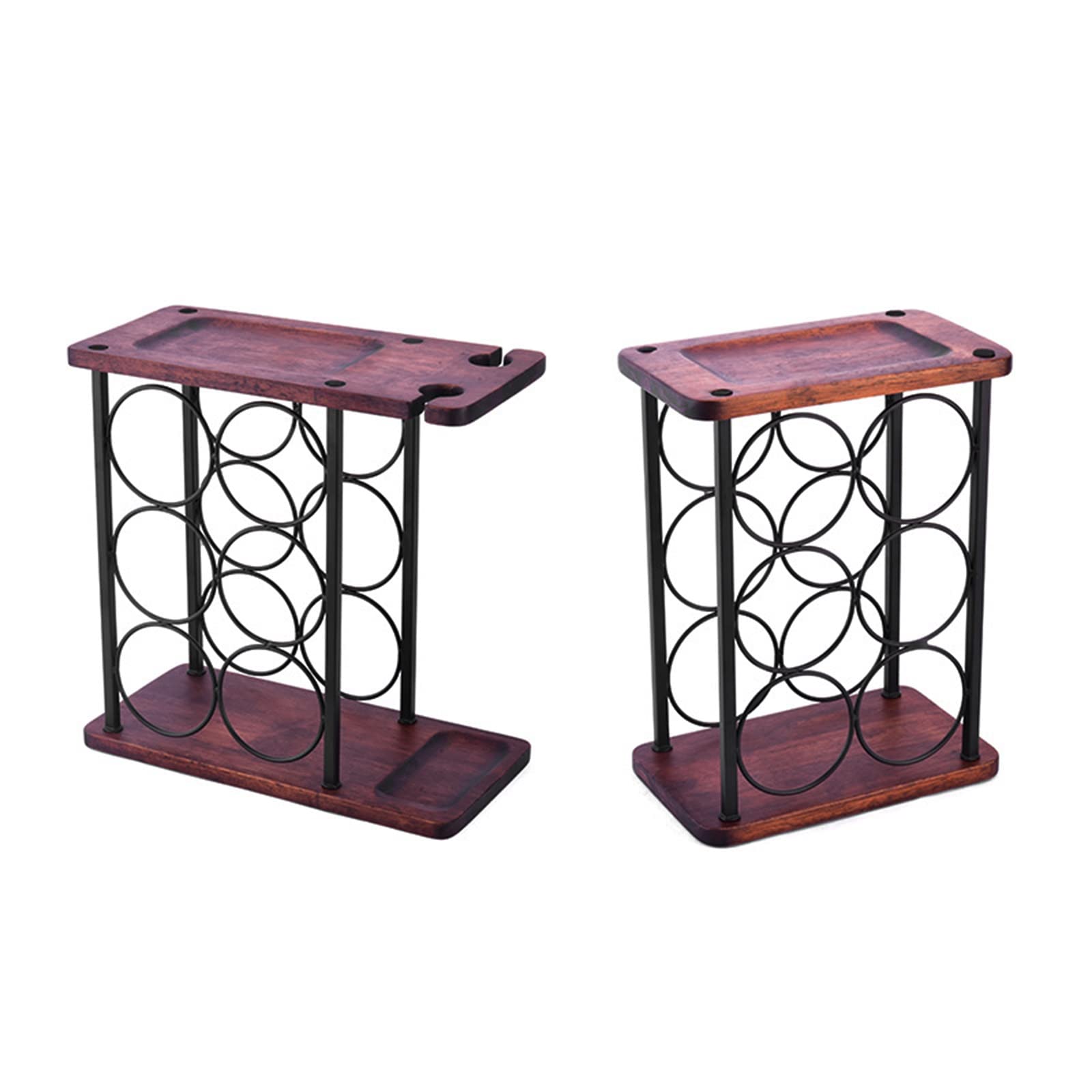 GAOXIN 2-Piece Wooden Tabletop Wine Rack Set with Stemware Storage - Wine Bottle & Glass Holder Display Shelf for Bar, Kitchen Countertop - Brown (Perfect for Home Bars, Wine Cellars & Kitchen Organization)