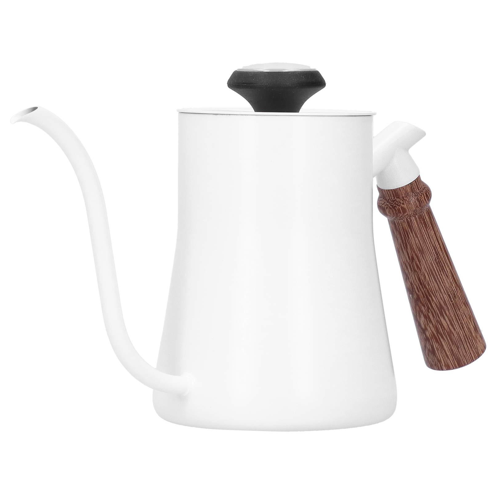 Premium Gooseneck Coffee Kettle with Built-in Thermometer - 650ml Stainless Steel Pour Over Kettle with Long Narrow Spout (White) - Perfect for Pour Over Coffee, Tea Brewing & Home Barista Use