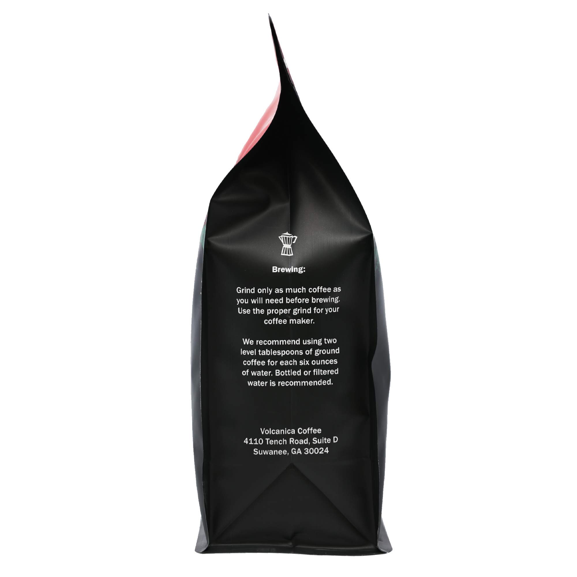 Volcanica Dark Chocolate Decaf Flavored Ground Coffee - Fresh Roasted 16oz Bag | Gourmet Decaffeinated Coffee for Dessert Pairing & After-Dinner Relaxation