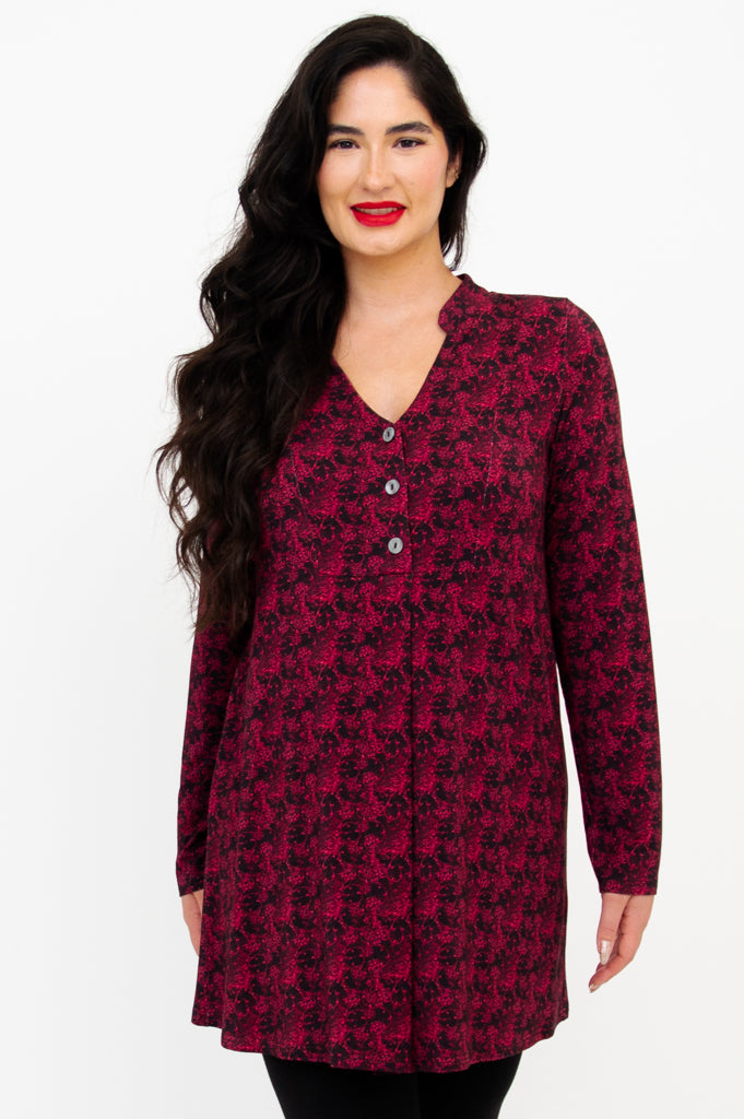 Edwina Long Sleeve Tunic Top - Soft Bamboo Fabric, Bazar Collection - Perfect for Casual Wear, Office & Boho Style Outfits