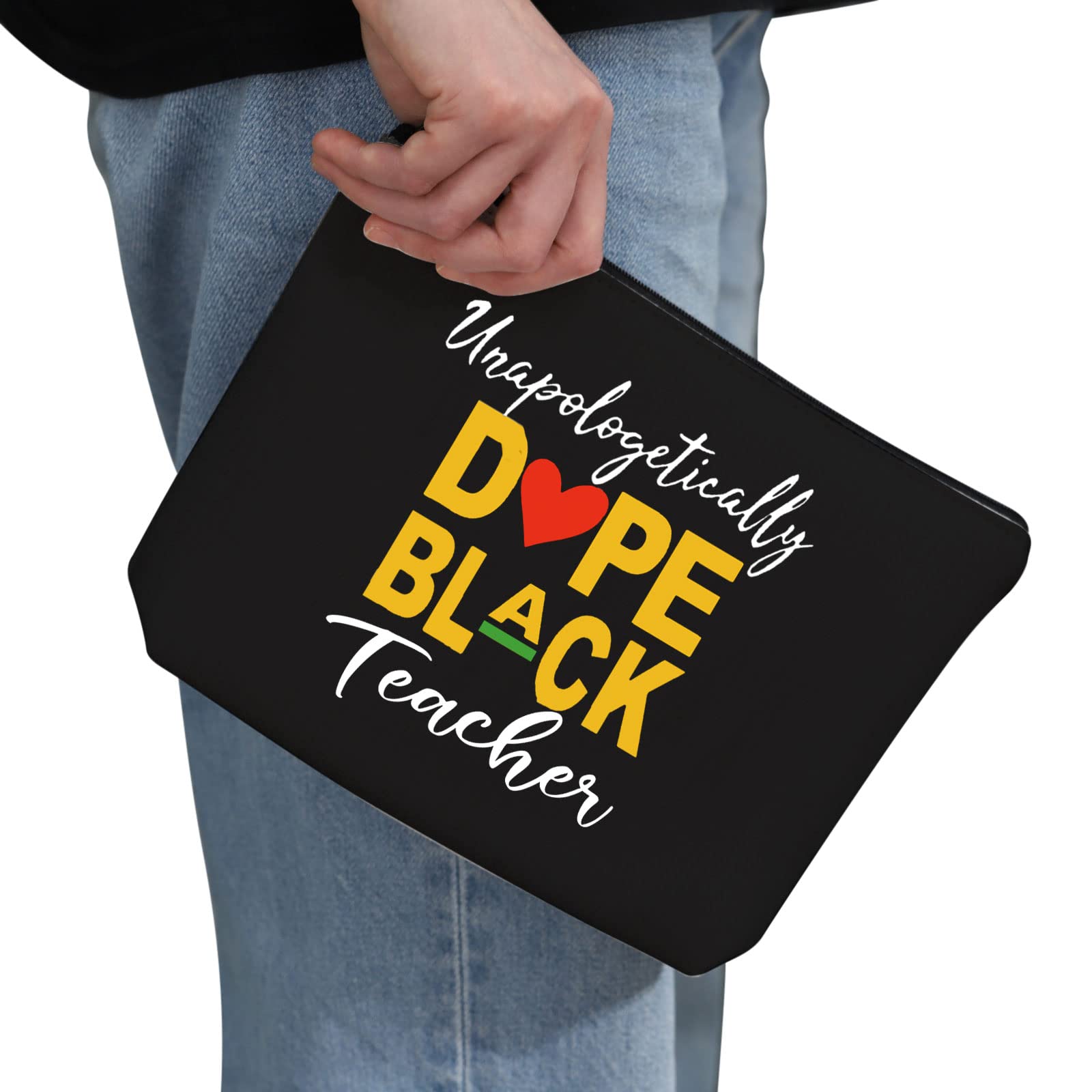 G2TUP Afro Black Teacher Makeup Bag - African Pride Gift for Educators