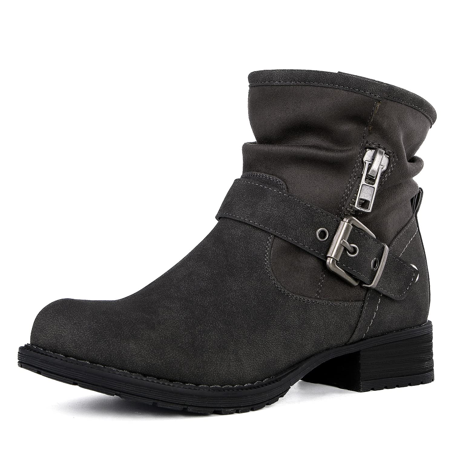 GLOBALWIN Women's Low Heel Ankle Boots - Stylish & Comfortable Booties for Everyday Wear, Office, and Casual Outfits
