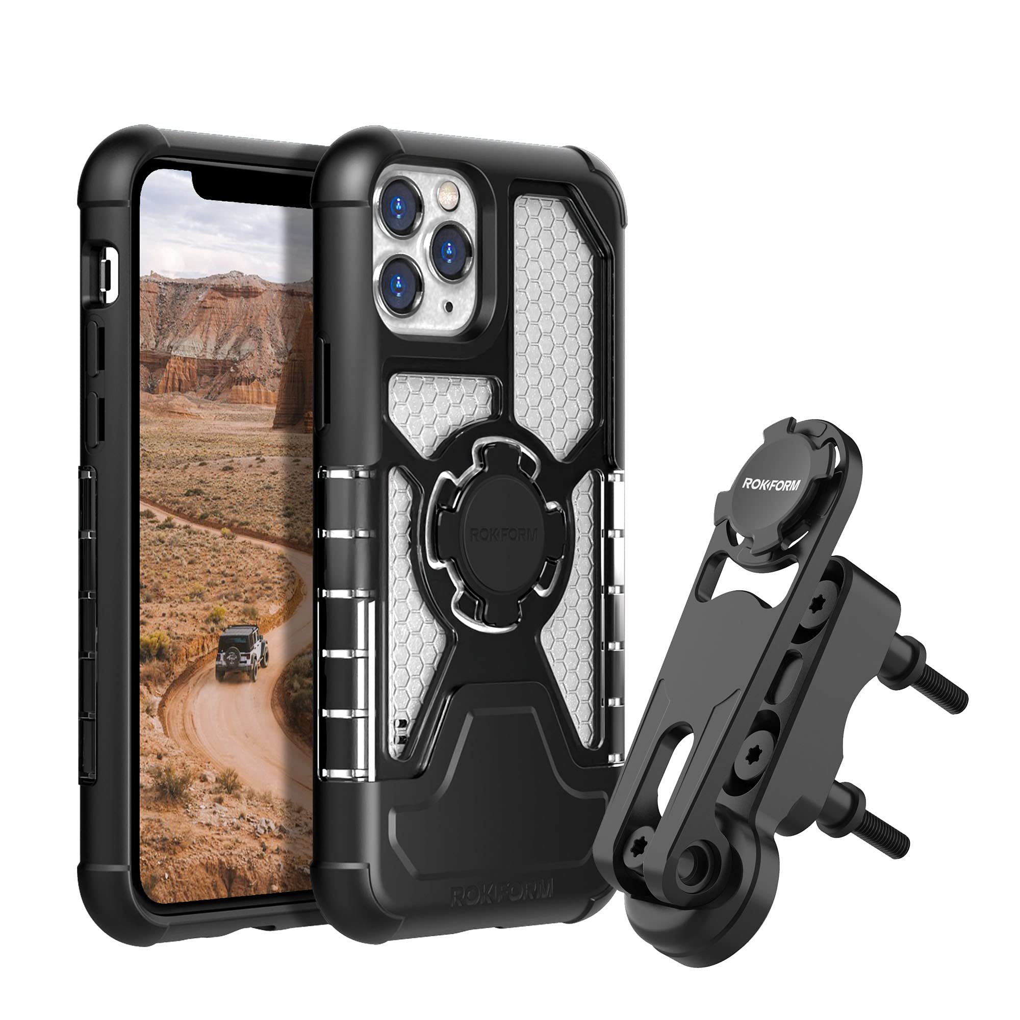 Rokform Crystal Clear Case for iPhone 11 Pro with Secure Motorcycle Phone Mount - Perfect for Biking, Commuting & Outdoor Adventures