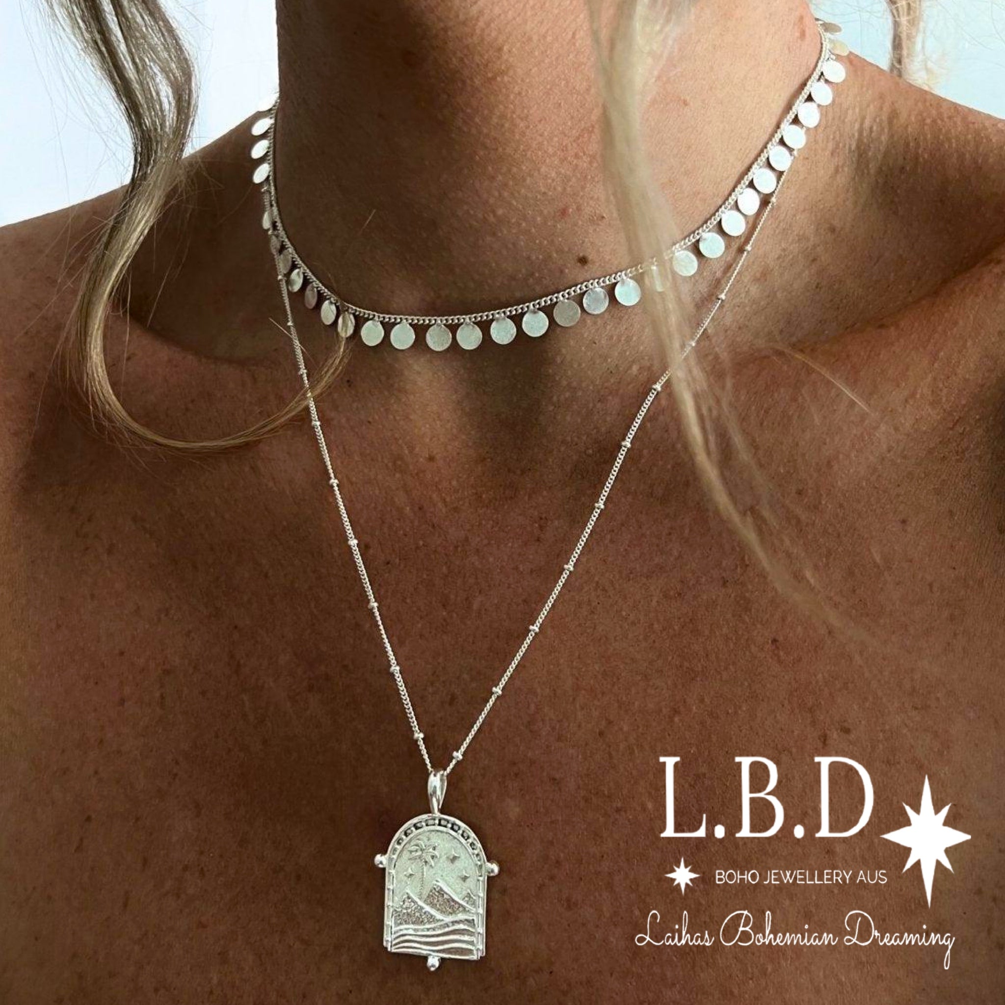 Laihas Prestige Polished Round Disk Sterling Silver Necklace for Women - Elegant 925 Silver Pendant Necklace Jewelry Gift for Birthday, Anniversary & Special Occasions