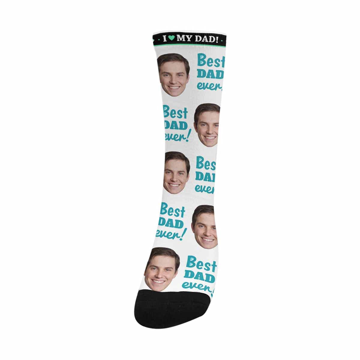 Custom Face Socks for Men - Personalized Father's Day Gift with 'Best Dad Ever' Text - Funny Novelty Socks for Gifts, Holidays & Special Occasions