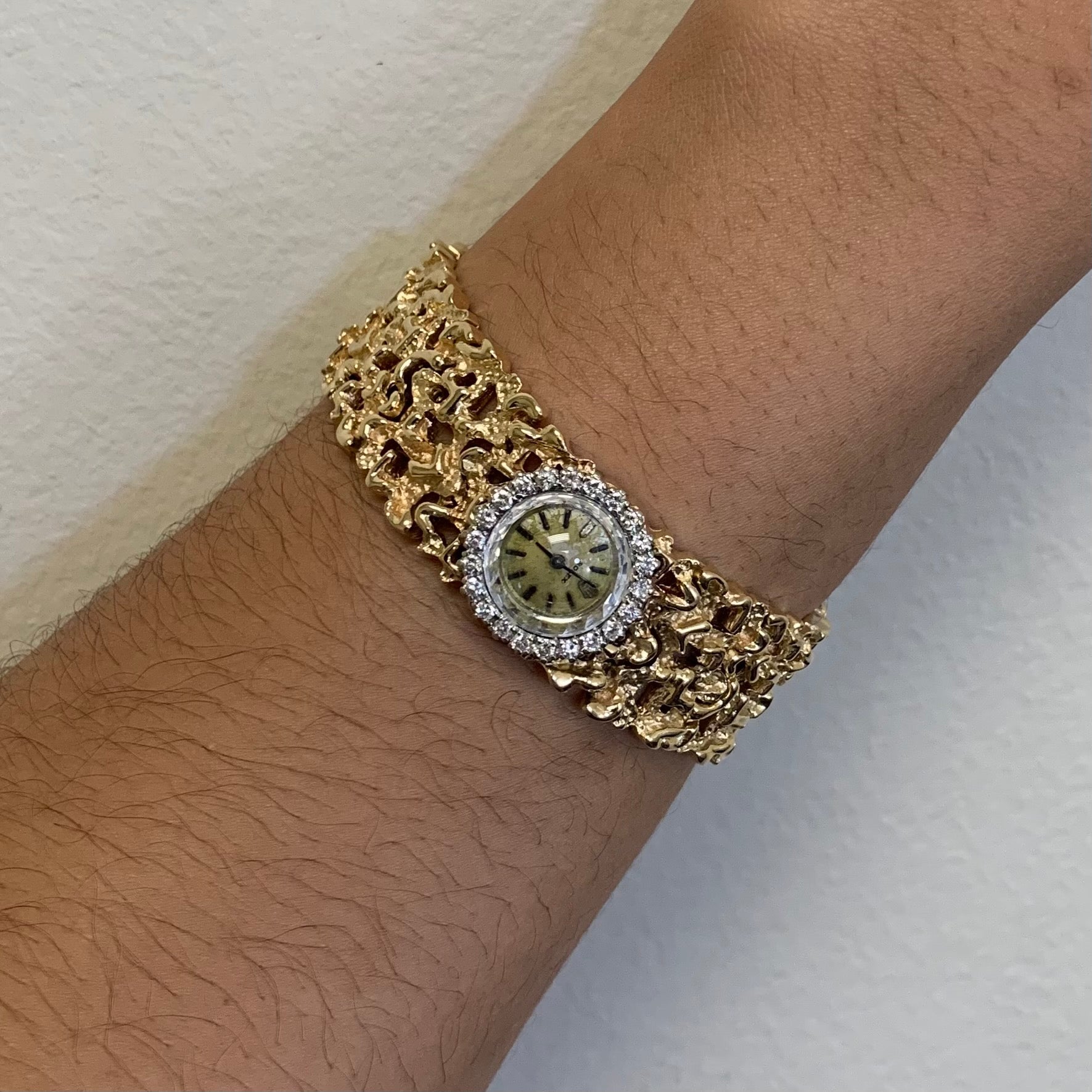 Vintage Rolex Solid Gold Diamond Watch for Men | 0.52ctw Diamond | 6.5 Inch Band | Luxury Timepiece for Special Occasions & Gifts